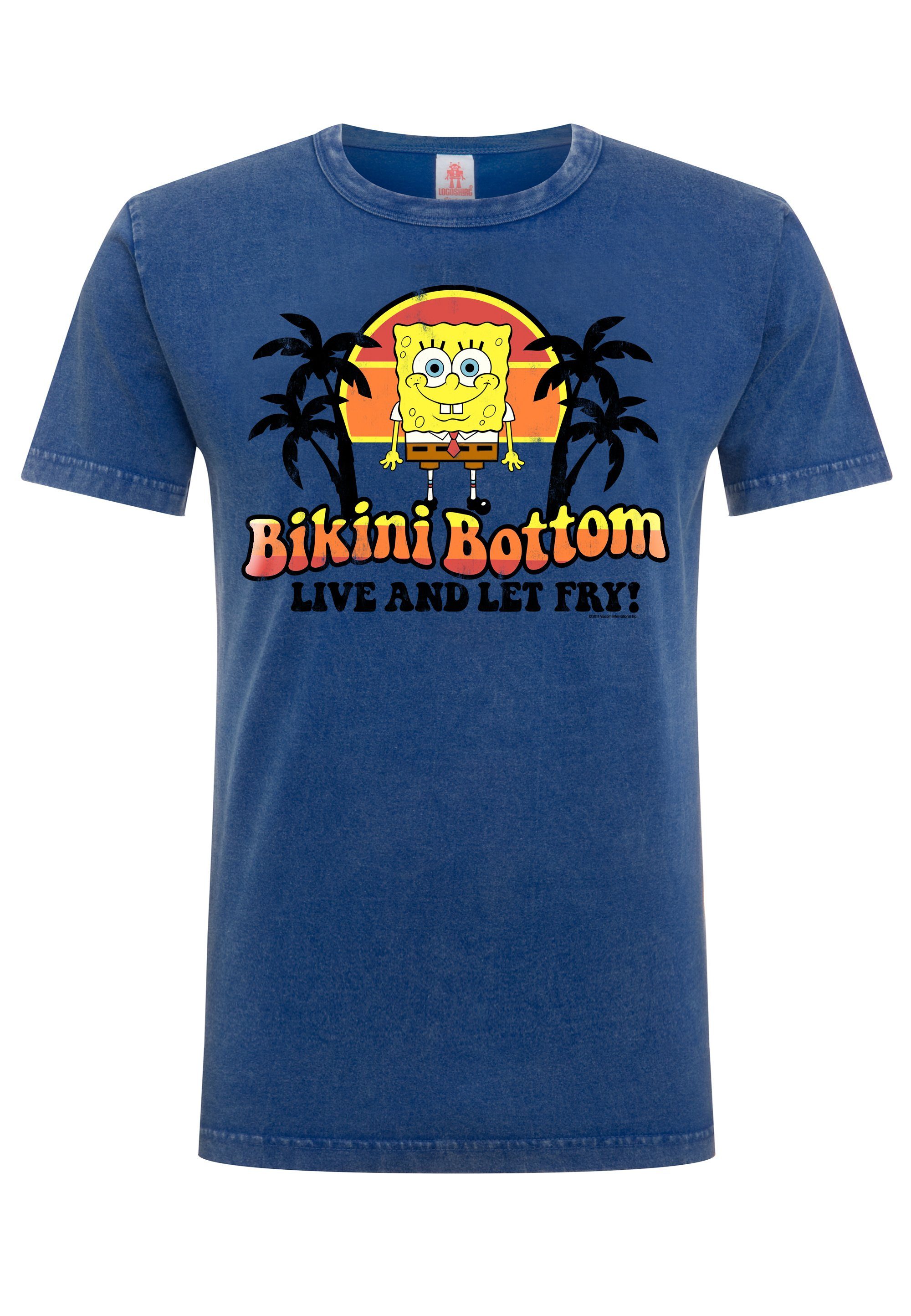 LOGOSHIRT T-Shirt Spongebob Schwammkopf mit lizenziertem Print, Trendiges T- Shirt für Herren von Logoshirt