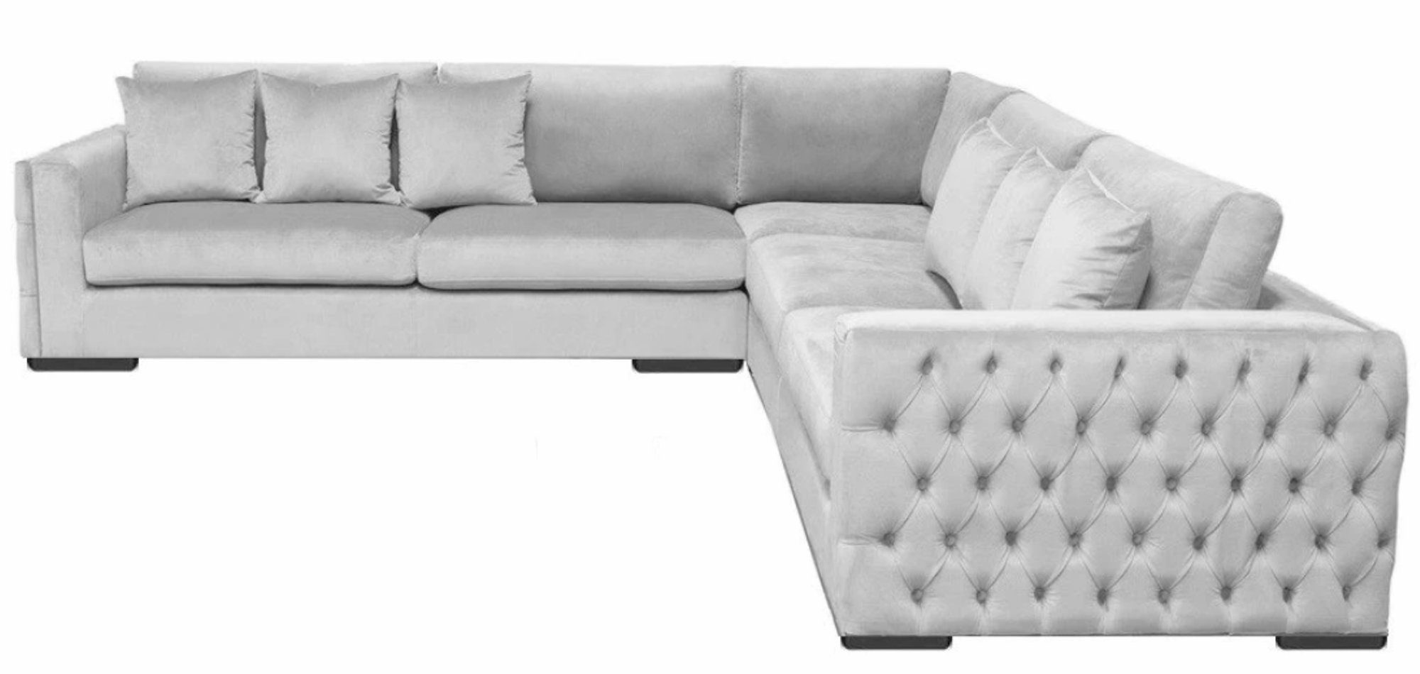 Couch Europe Made Ecksofa Neu, in moderne Luxus Ecksofa Polstermöbel L-Form Silber JVmoebel