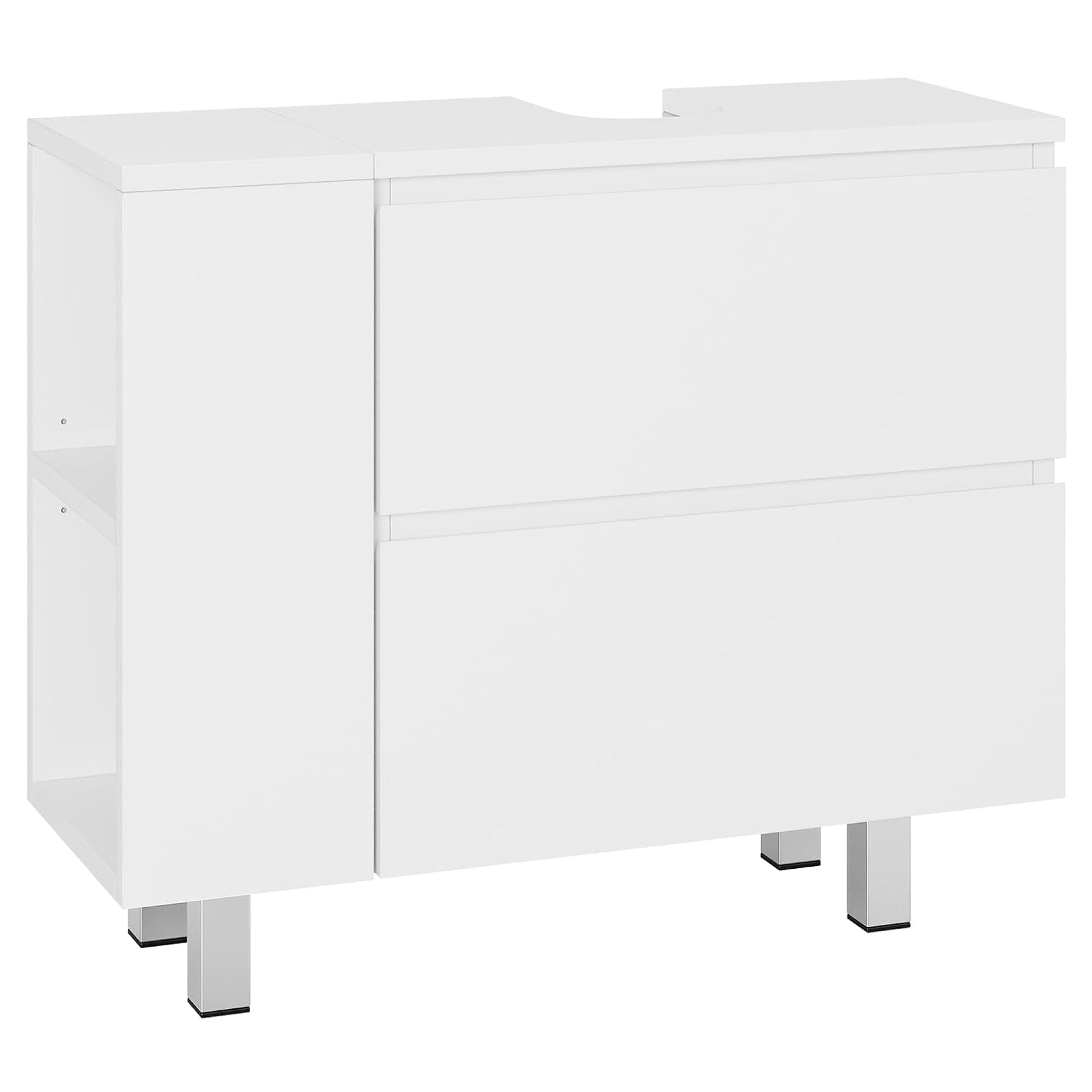 MSMASK Waschbeckenunterschrank Badezimmerschrank mit 2 großen Schubladen,80 x 30 x 66cm (1-St) Transformierbarer Unterschrank, Verstellbare Ablage, Viel Stauraum