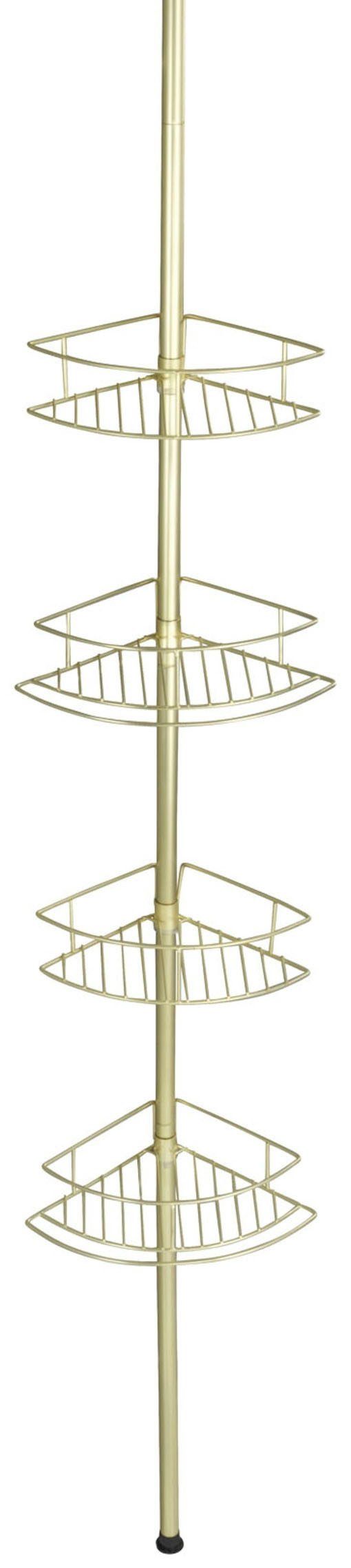 WENKO Teleskopregal Dolcedo, Eckregal mit 4 Ablagen, höhenverstellbar 65-27 günstig online kaufen