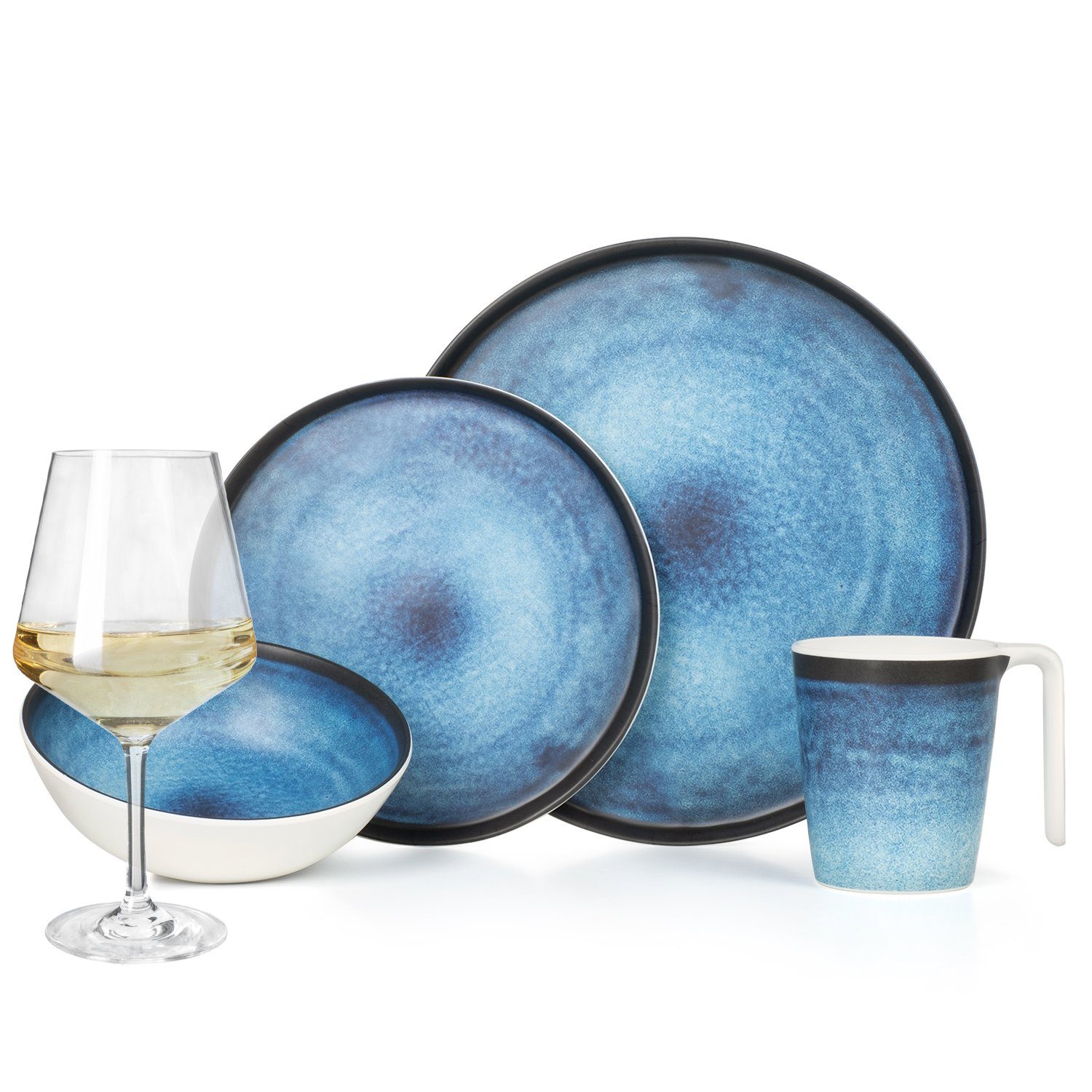 Moritz Geschirr-Set Camping Geschirr Deep Ocean + Milano Бокалы для белого винаn