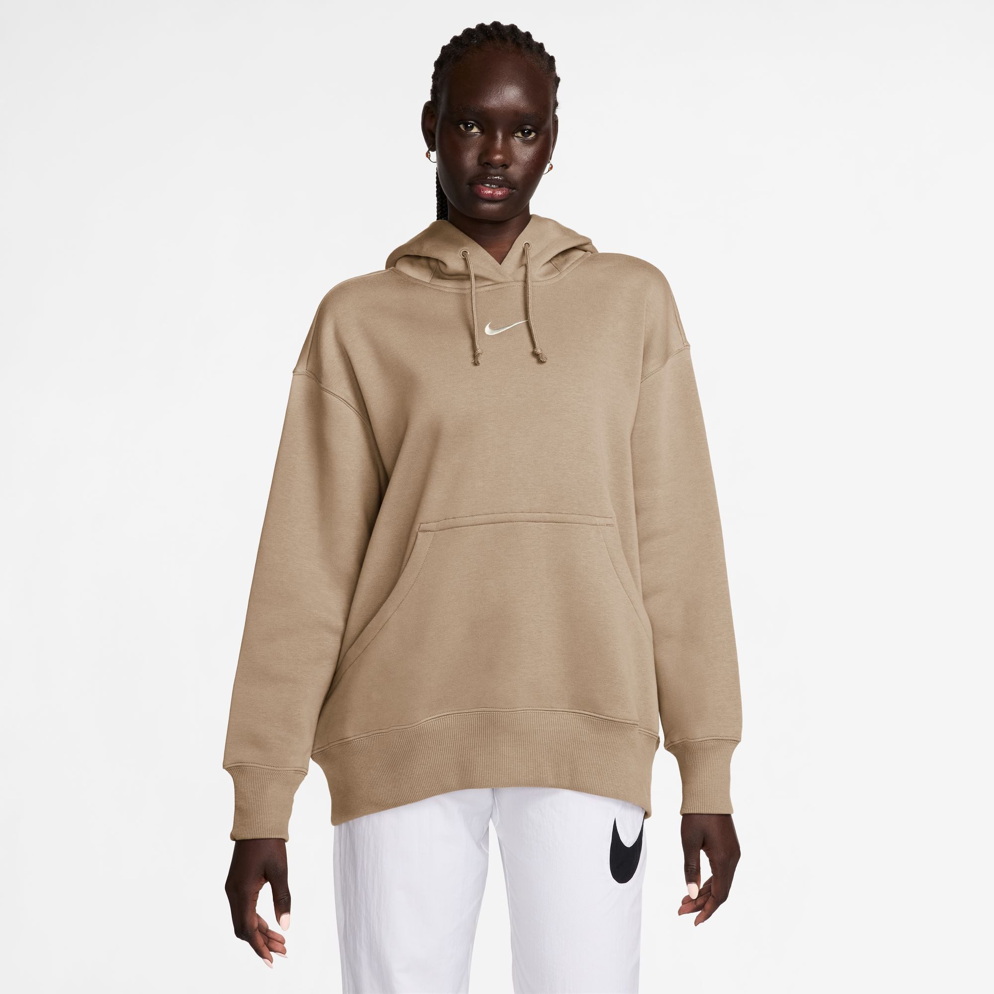 Nike Sportswear Kapuzensweatshirt W NSW PHNX FLC OS PO HOODIE mit Rundhalsausschnitt, Oversize Passform, sportlicher Stil