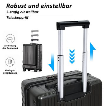 TAN.TOMI Business-Koffer Handgepäck Koffer mit Frontöffnung Laptoptasche, 20" PC Rollkoffer, 4 Rollen, Trolley Reisekoffer Erweiterbar, TSA, 4 Rollen, 45 cm, 36 Liter