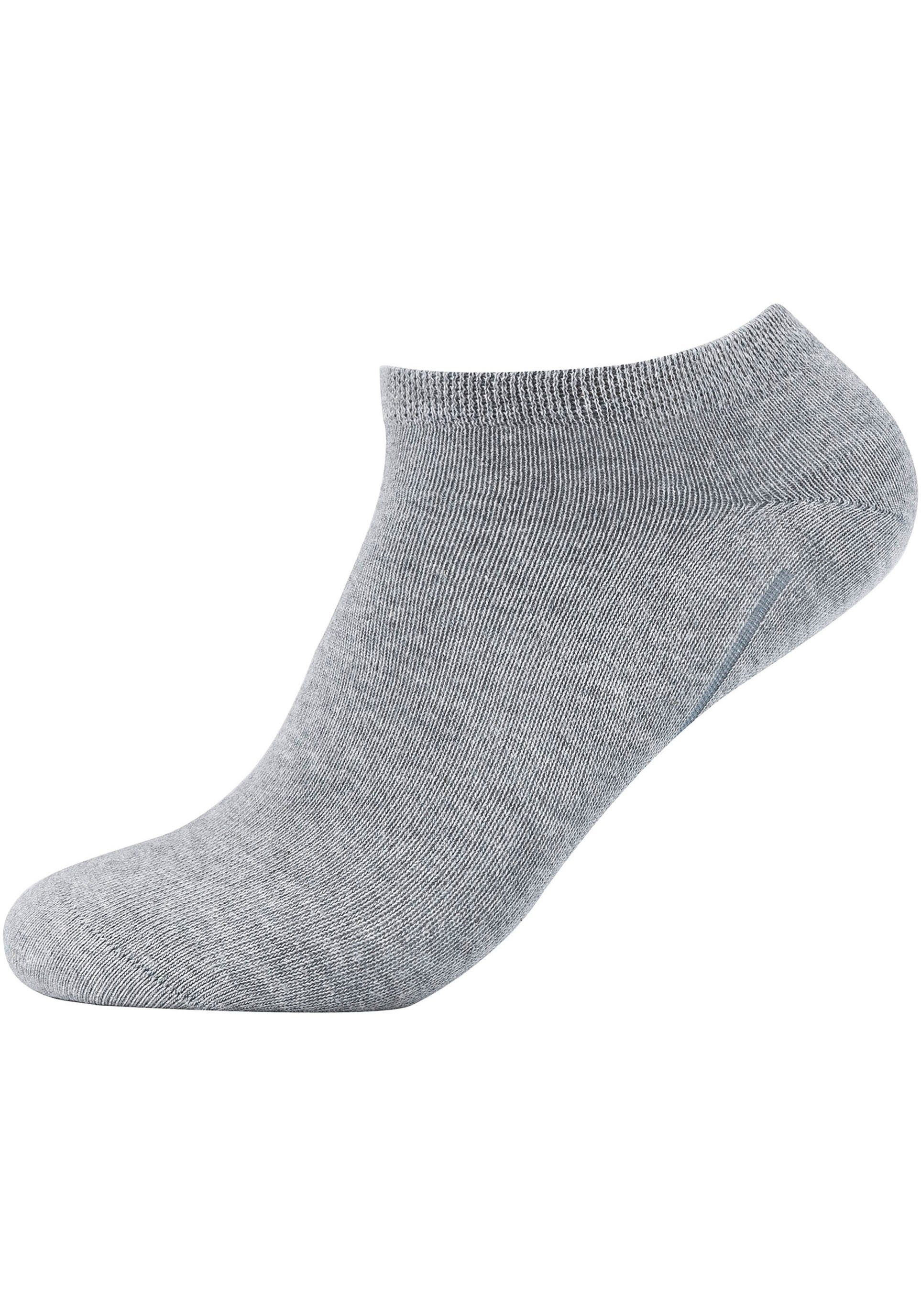 Mit Nähte (Packung, ohne Komfortbund drückende weichem Camano Sneakersocken hellgrau-meliert 7-Paar)