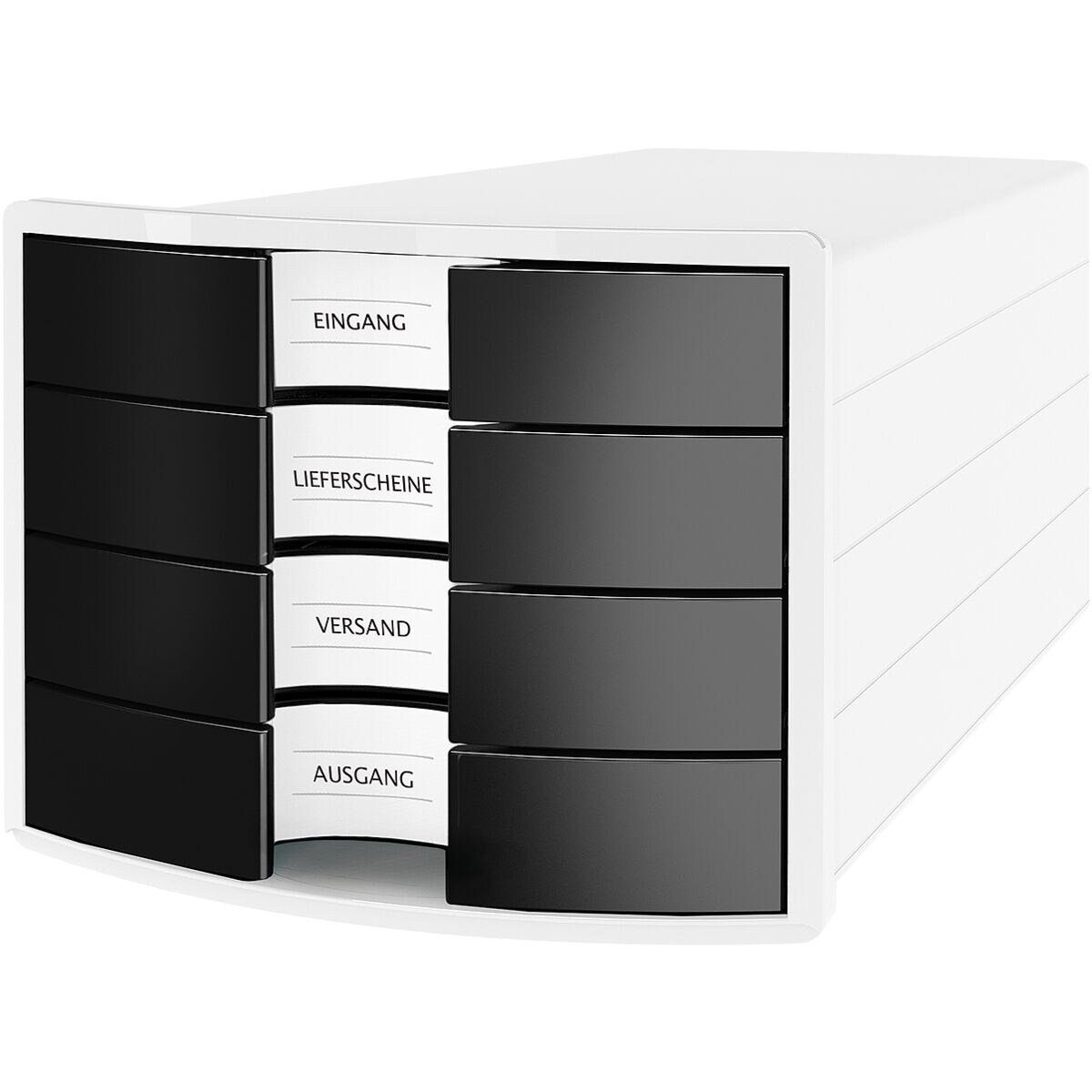 HAN Schubladenbox Impuls, mit 4 Schubladen, geschlossen, stapelbar schwarz/weiß