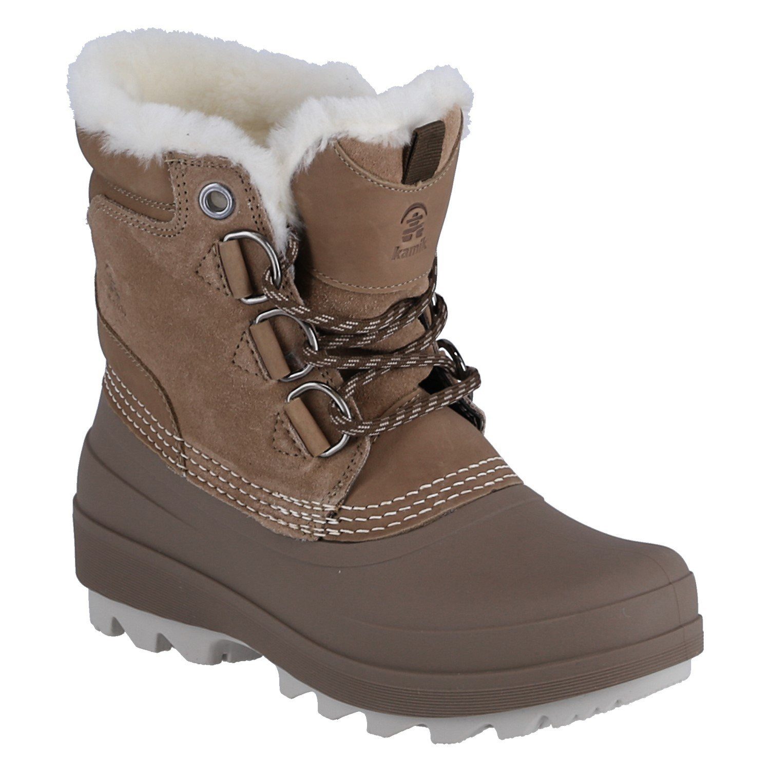 Kamik Lauren Low (Leder, wasserdicht) - Made in Canada - fossilbraun Damen Winterstiefel