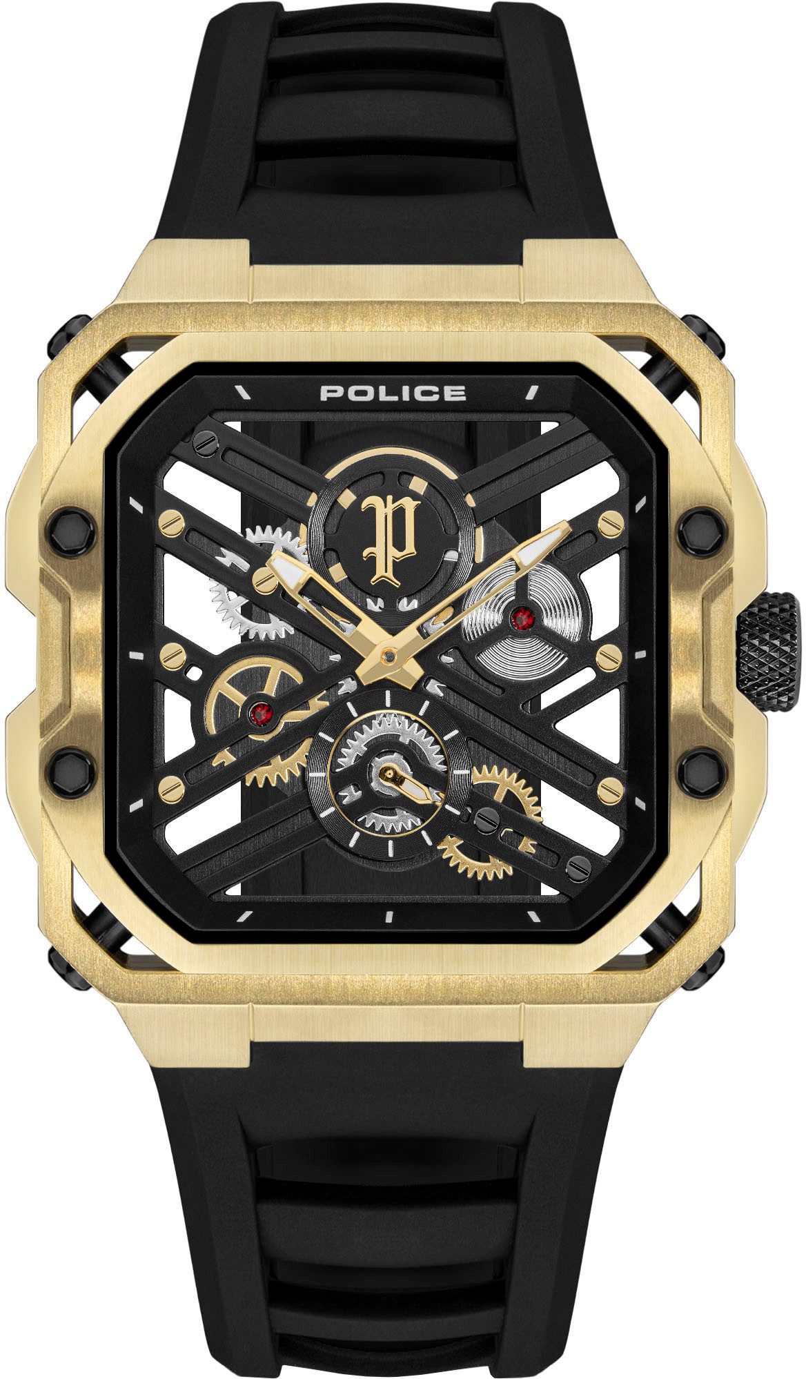 Police Multifunktionsuhr DISRUPTOR I PEWGM0072003, Quarzuhr, Armbanduhr, Herrenuhr, Silikonarmband, analog
