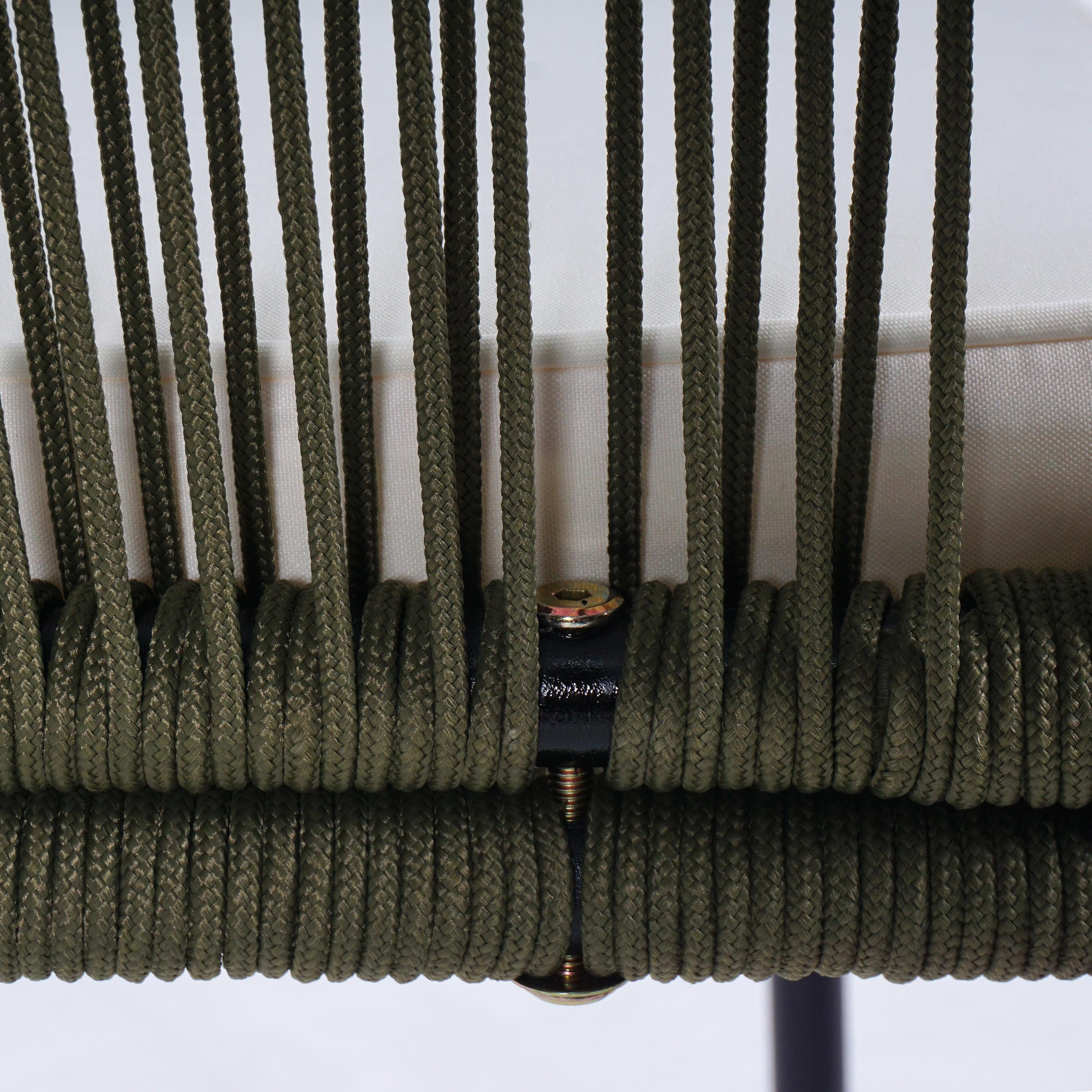 ESTEXO Gartenstuhl Lounge Stuhl 2er Set Gartensessel Rope Loungesessel Outdoor Oliv