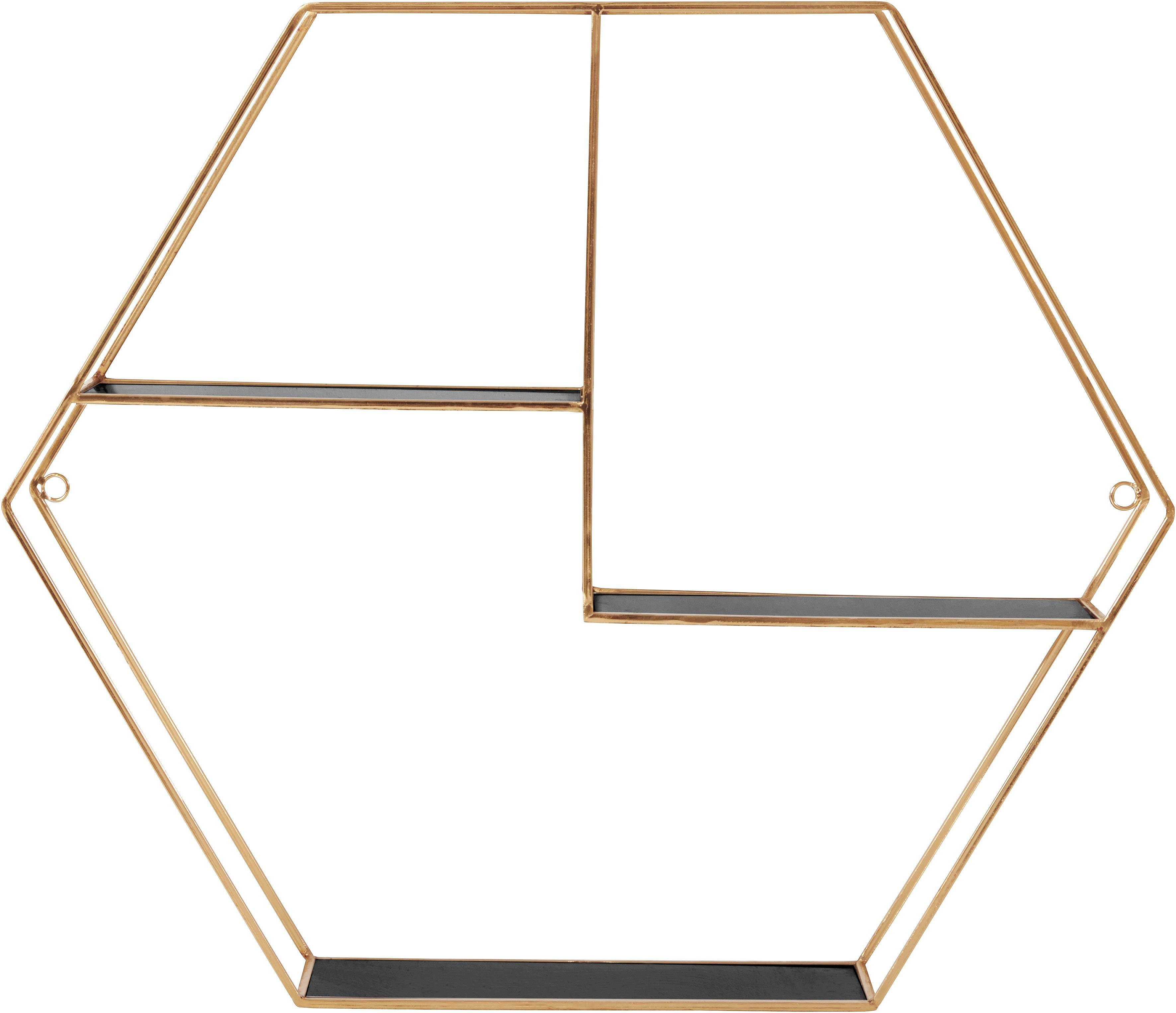 Design goldfarben, modernem Hexagon, Leonique in Element, Deko-Wandregal sechseckiges