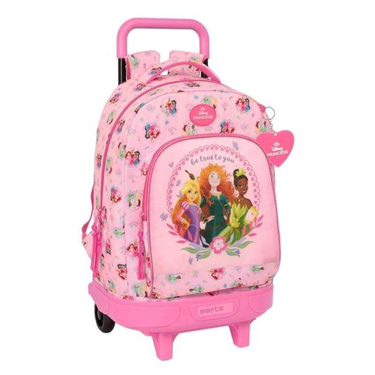 Princesses Disney Rucksack Kinder Rucksack mit Rädern Disney Princess Rosa 33x45x22 cm