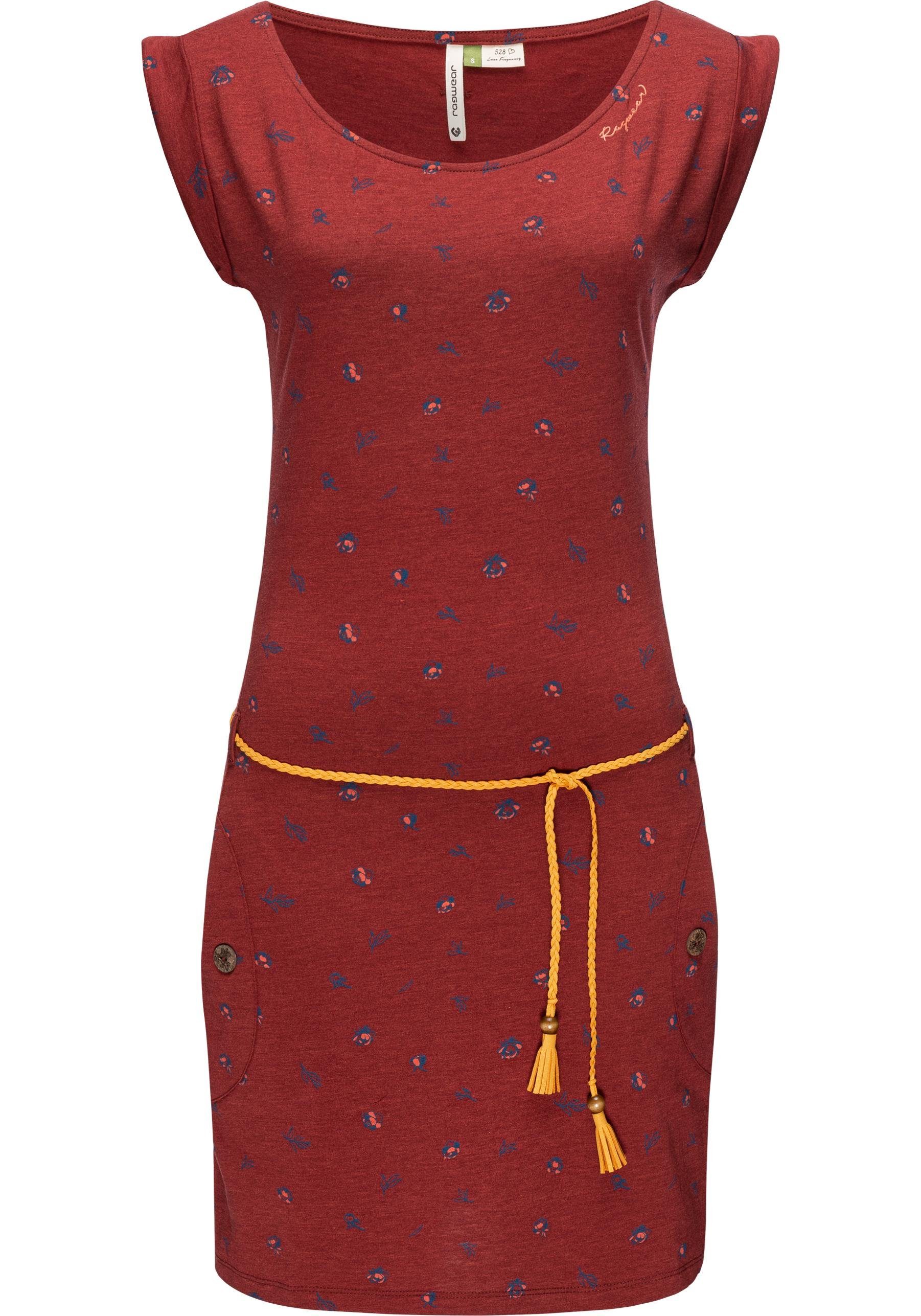 Ragwear Sommerkleid »Tag B Organic II« leichtes Baumwoll Kleid mit Print &  Bindeband online kaufen | OTTO