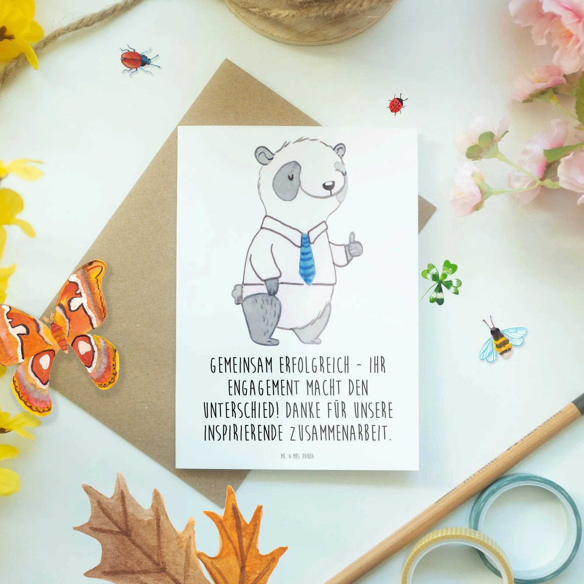 Thumbnail - Mr. & Mrs. Panda Grußkarte, Kreative Designs