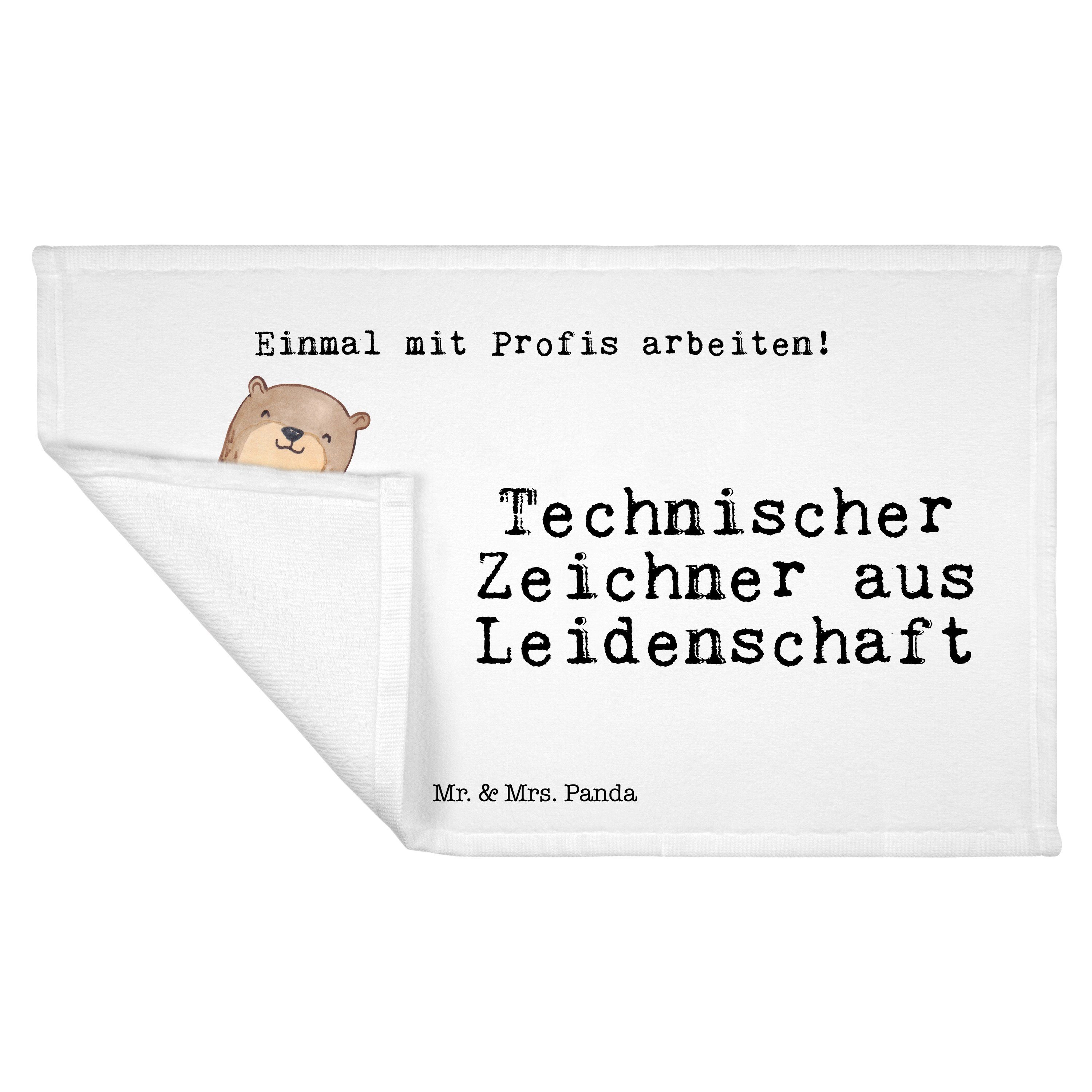 Handtu, Handtuch Weiß - & aus Panda Zeichner Mrs. Sport Leidenschaft Technischer - (1-St) Mr. Geschenk,