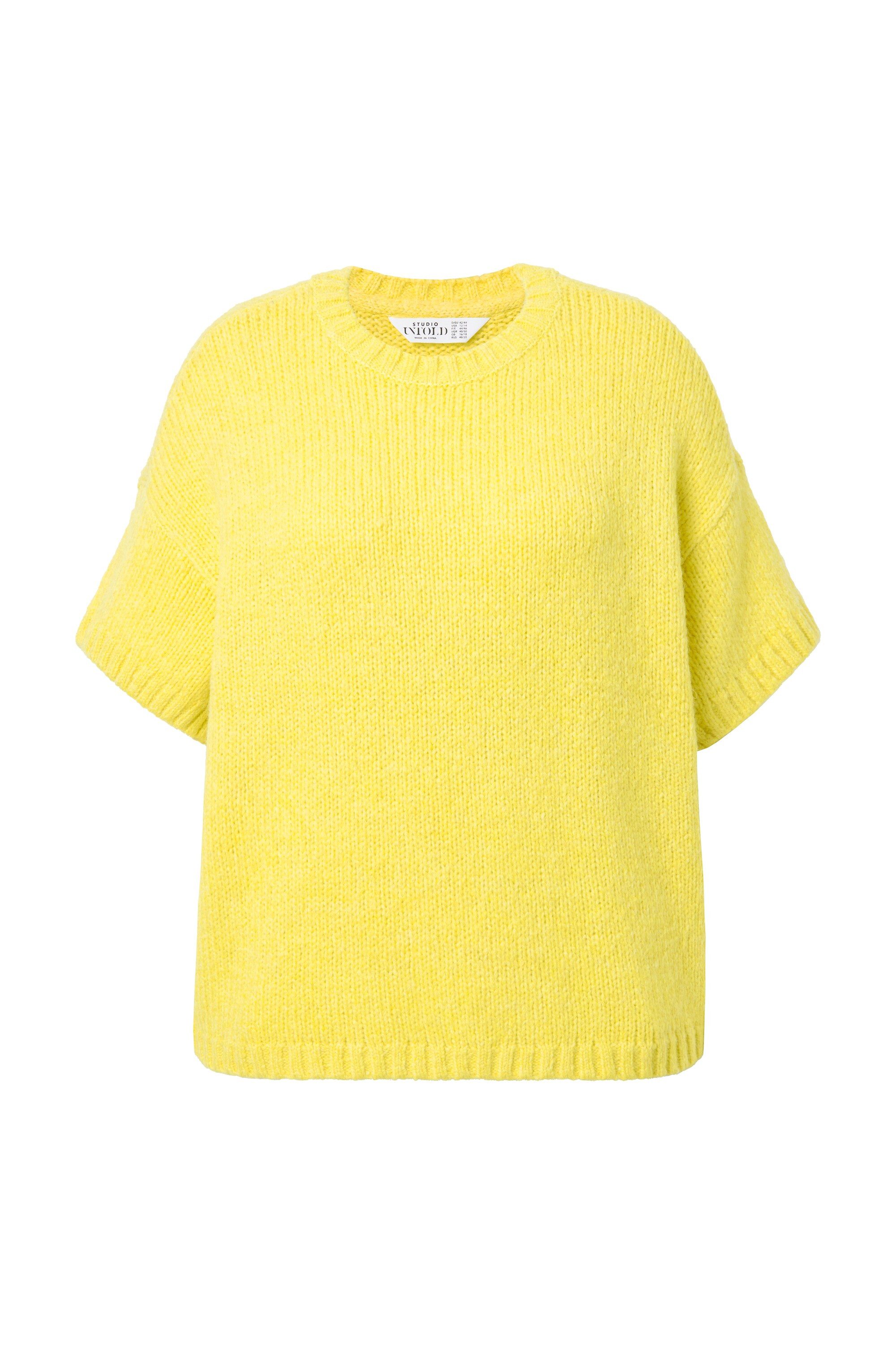 Studio Untold Strickpullover Pullover Oversize Shape Fancy-Strick Halbarm günstig online kaufen
