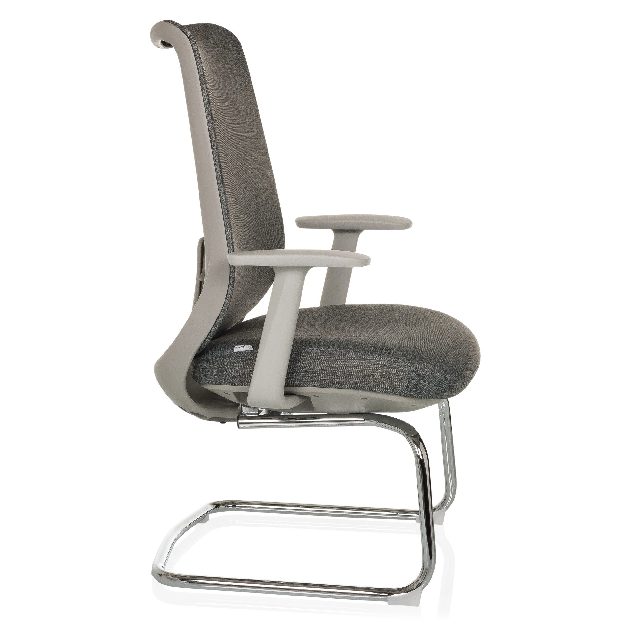 hjh OFFICE Freischwinger Freischwinger MILESTON V Stoff / Netzstoff (1 St), Stuhl, Esszimmerstuhl, Besucherstuhl, Schwingstuhl