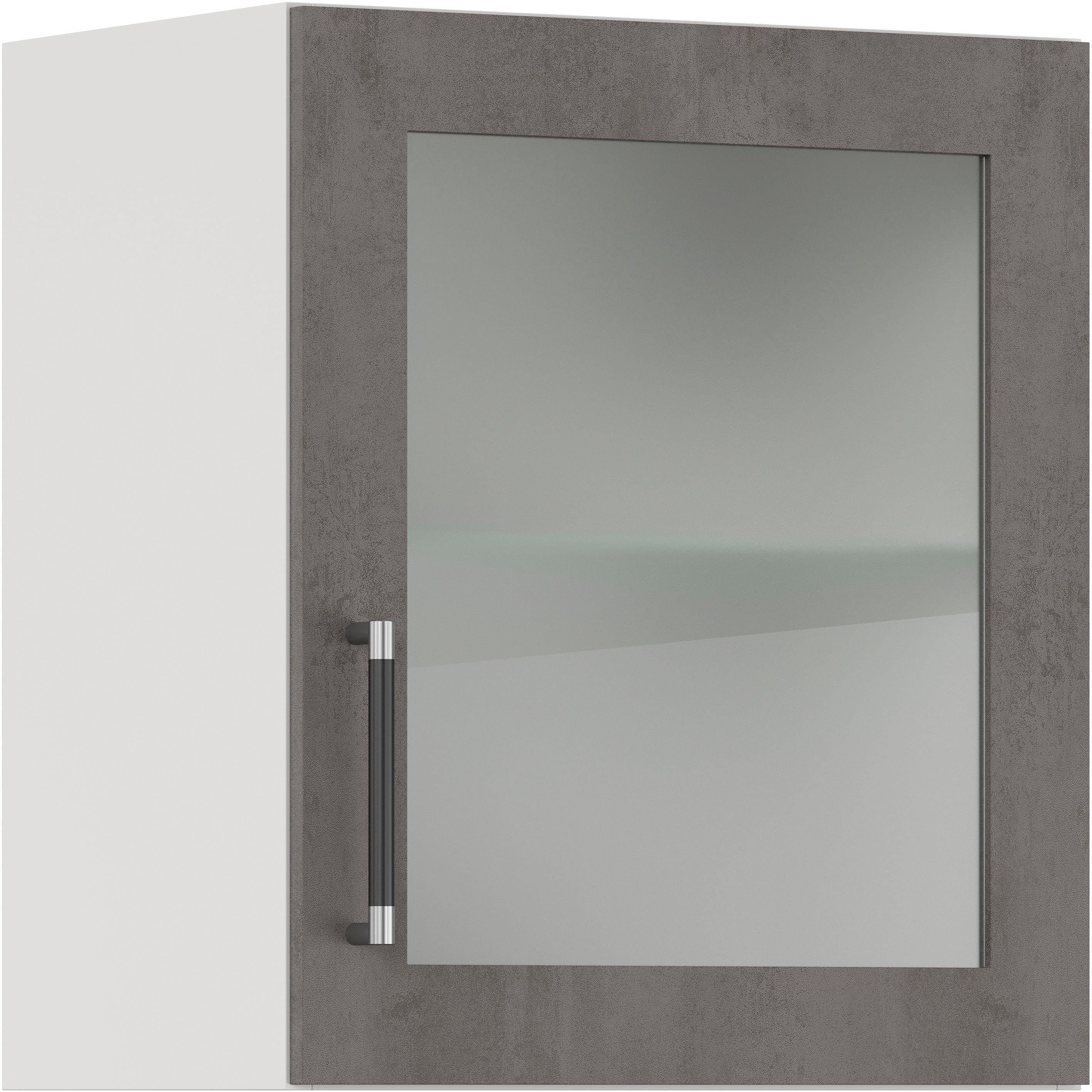 IMPULS KÜCHEN Glashängeschrank "Prag", Breite/Höhe: 50 oder 60/57,9 cm vormontiert, mit Glasdrehtür, mit verstellbarem Glasfachboden