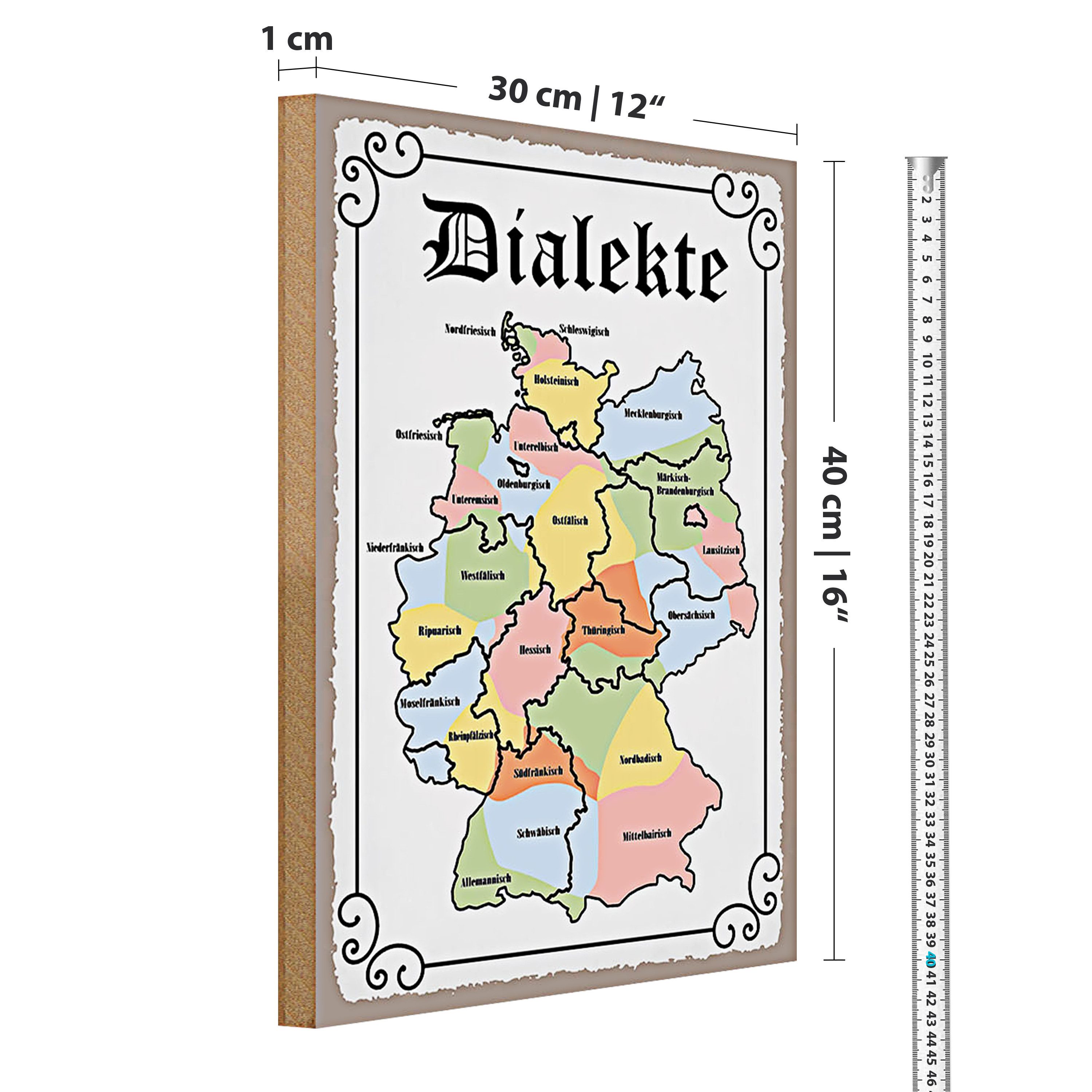 Roomando Holzbild Spruch 30x40cm Dialekte Karte günstig online kaufen