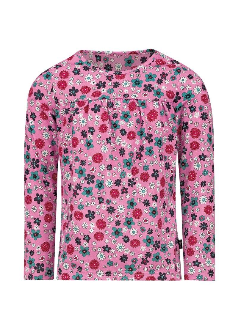 Trigema Longsleeve TRIGEMA Langarmshirt mit Blumen-Muster,  Rundhals-Ausschnitt