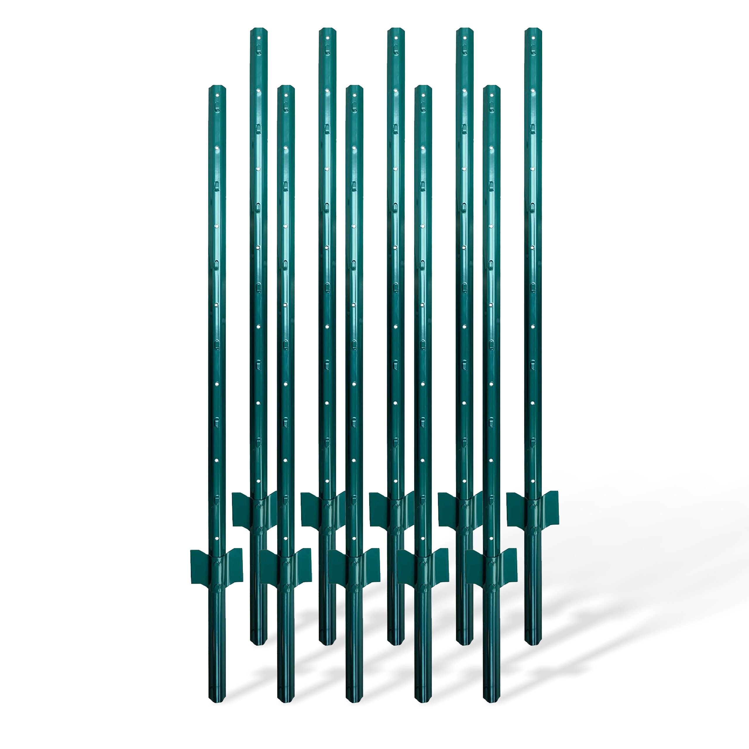 relaxdays Zaunpfosten für Drahtzaun im 10er Set, (10-St), grün, 90 cm
