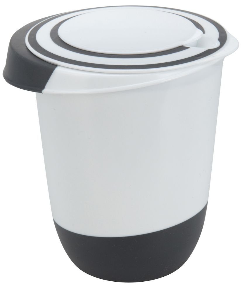 Spetebo Rührschüssel Kunststoff Kunststoff, Rührschüssel rutschfestem Liter, 1,5 mit Deckel Boden mit - Schüssel verschließbare