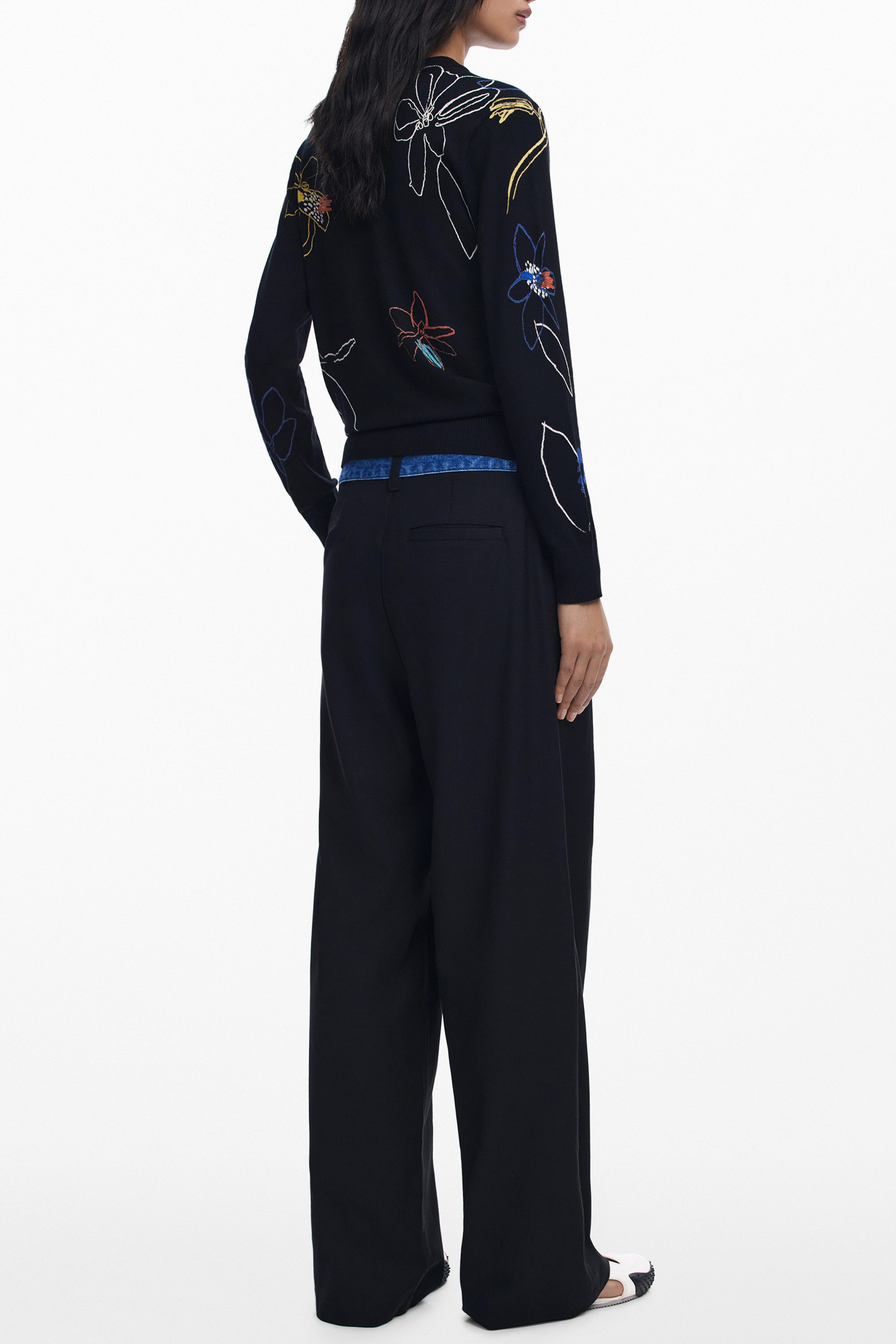 Desigual Strickpullover Eleganter Damen Pullover Schwarz mit Muster – Langa günstig online kaufen