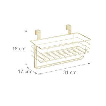 relaxdays Einhängekorb 5 x Einhängekorb mit Küchenrollenhalter