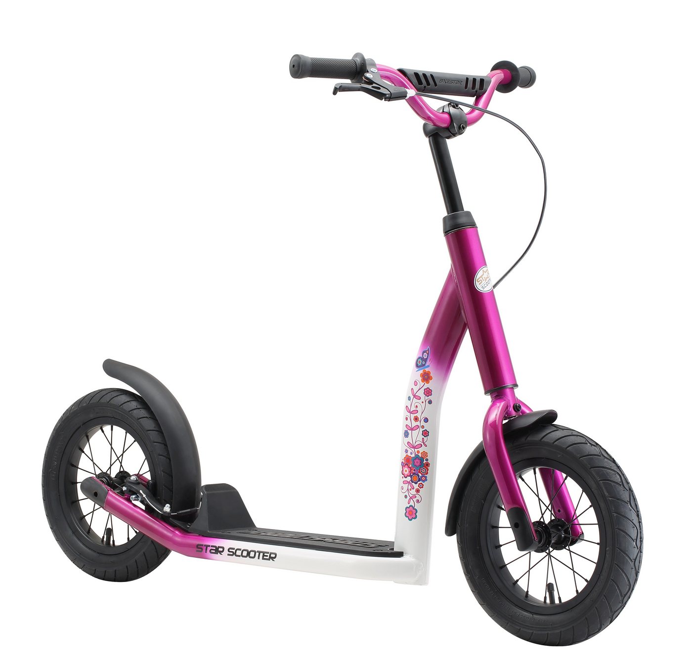 Star-Scooter Cityroller 12 Zoll, ab 8 Jahre, Kinder City Roller ab 124 cm, Jungen, Mädchen, Höhenverstellbar, Seitenständer