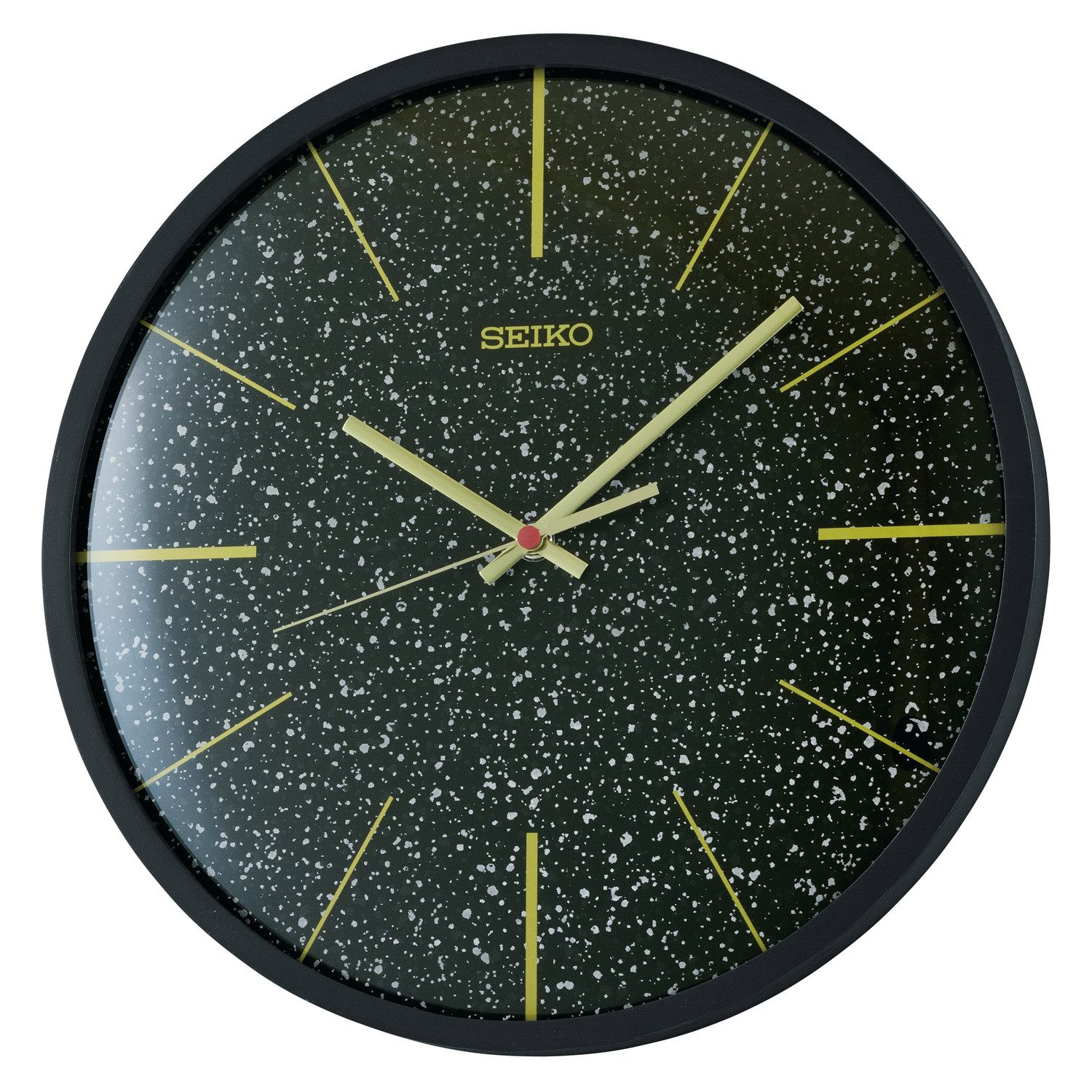 Seiko Wanduhr QXA828K (Quarz mit Leisegang Schwarz/Goldfarben)