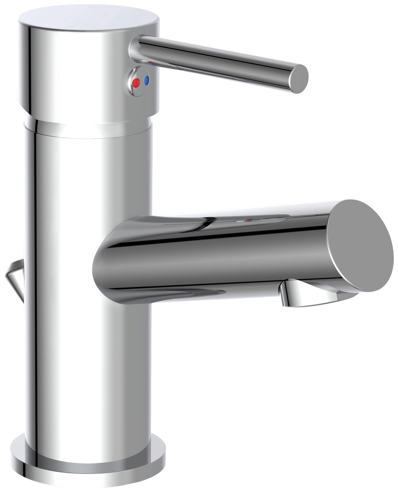 Schütte Waschtischarmatur Laurana mit Zugstange, Wasserhahn mit Ablaufgarnitur, Mischbatterie, Chrom