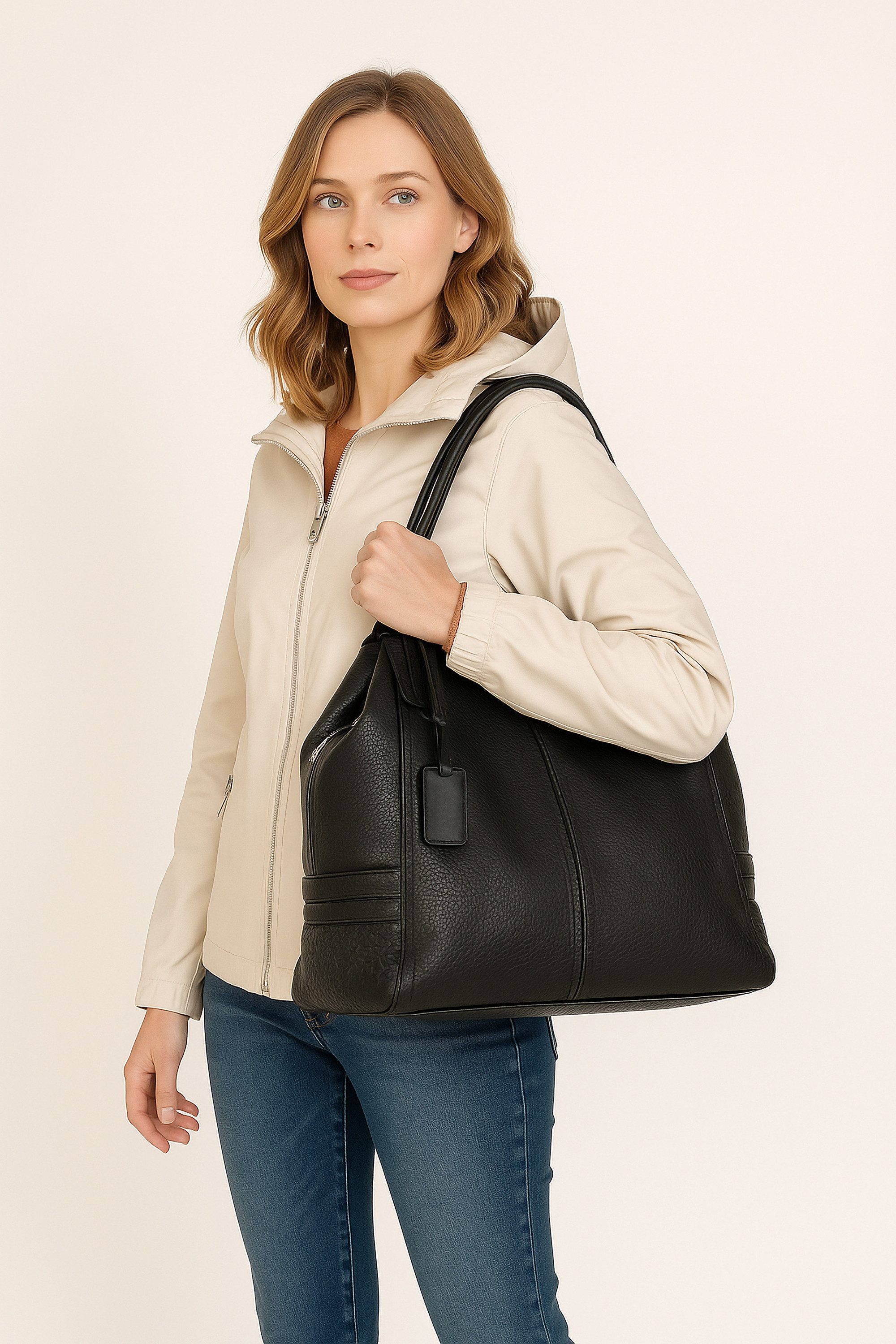 COLLEZIONE ALESSANDRO Schultertasche Basilico, mit viel Platz und langem Gurt
