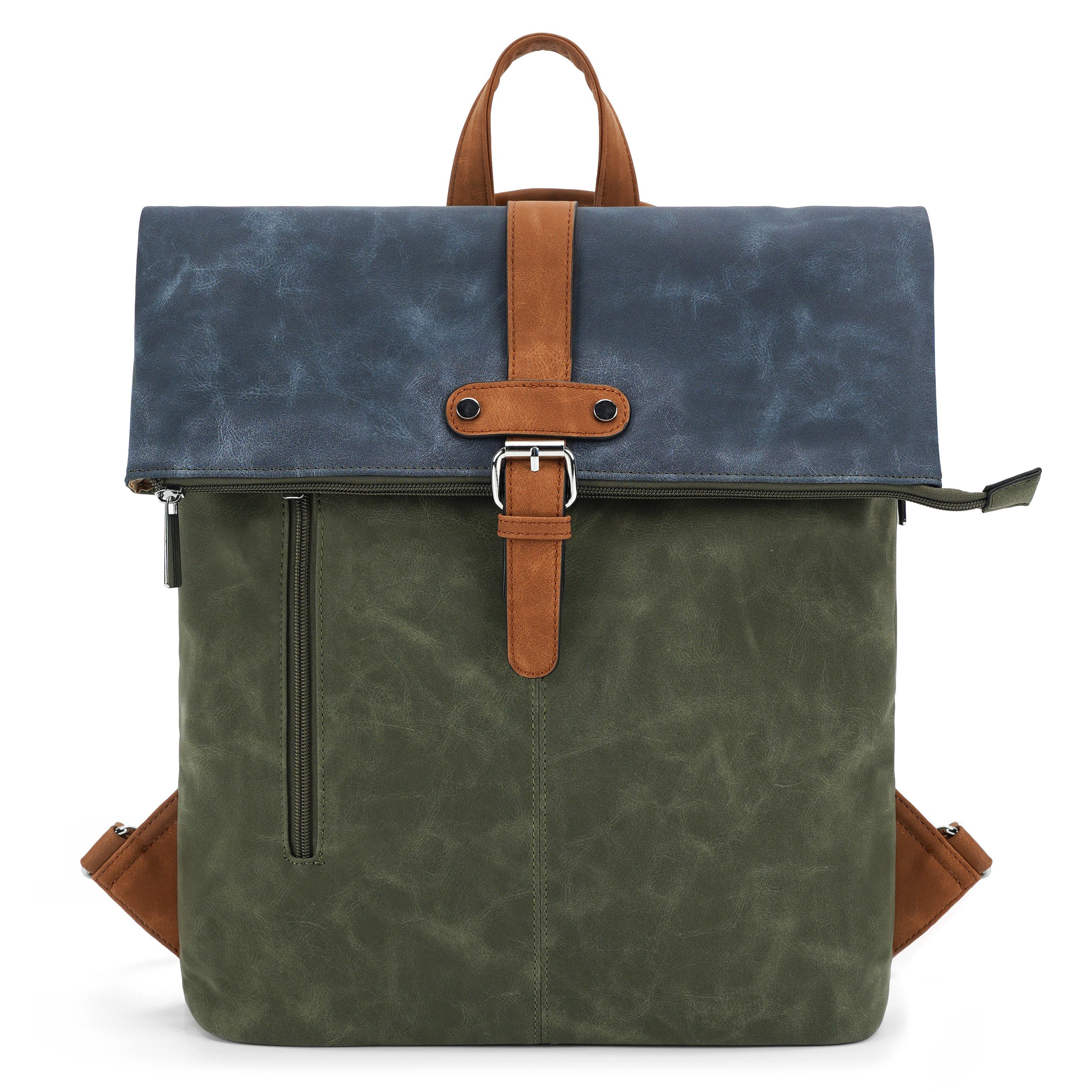 MIRROSI Rucksack Unisex auch als Crossbody Bag 2 in 1, Elegant (35x(41+10)x12cm), aus hochwertigem Kunstleder, Tagesrucksack, Daypack