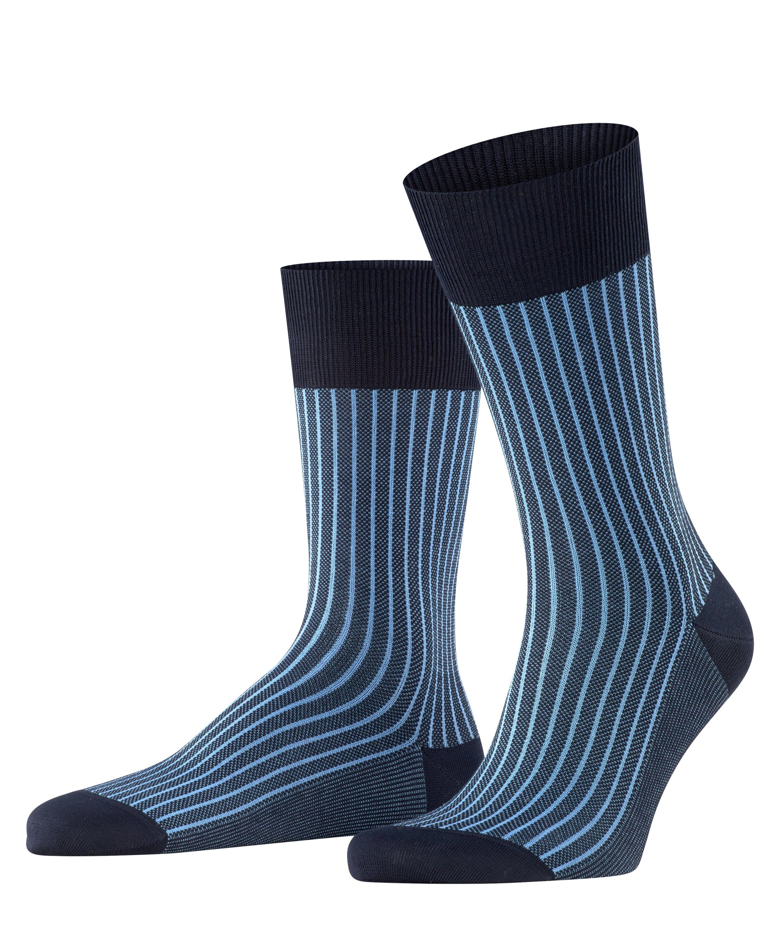 (6375) navy FALKE Socken (1-Paar) Oxford dark Stripe