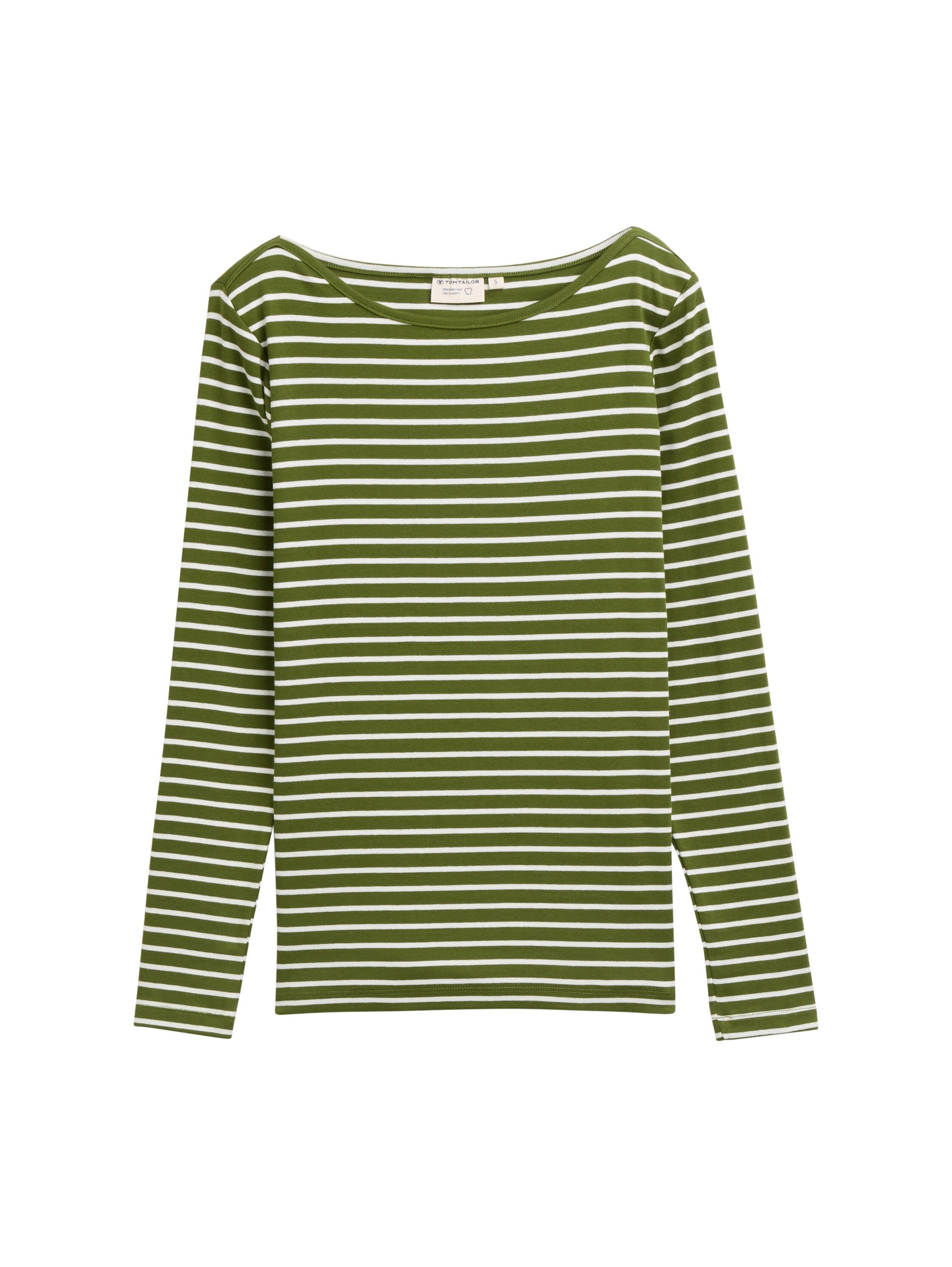TOM TAILOR T-Shirt Langarmshirt mit Streifenmuster günstig online kaufen