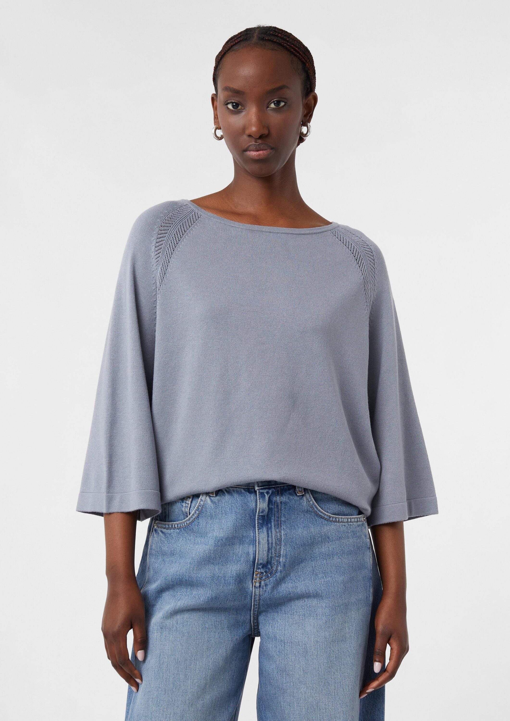 comma 3/4 Arm-Pullover Strickpullover Oversized Pullover aus Feinstrick mit günstig online kaufen