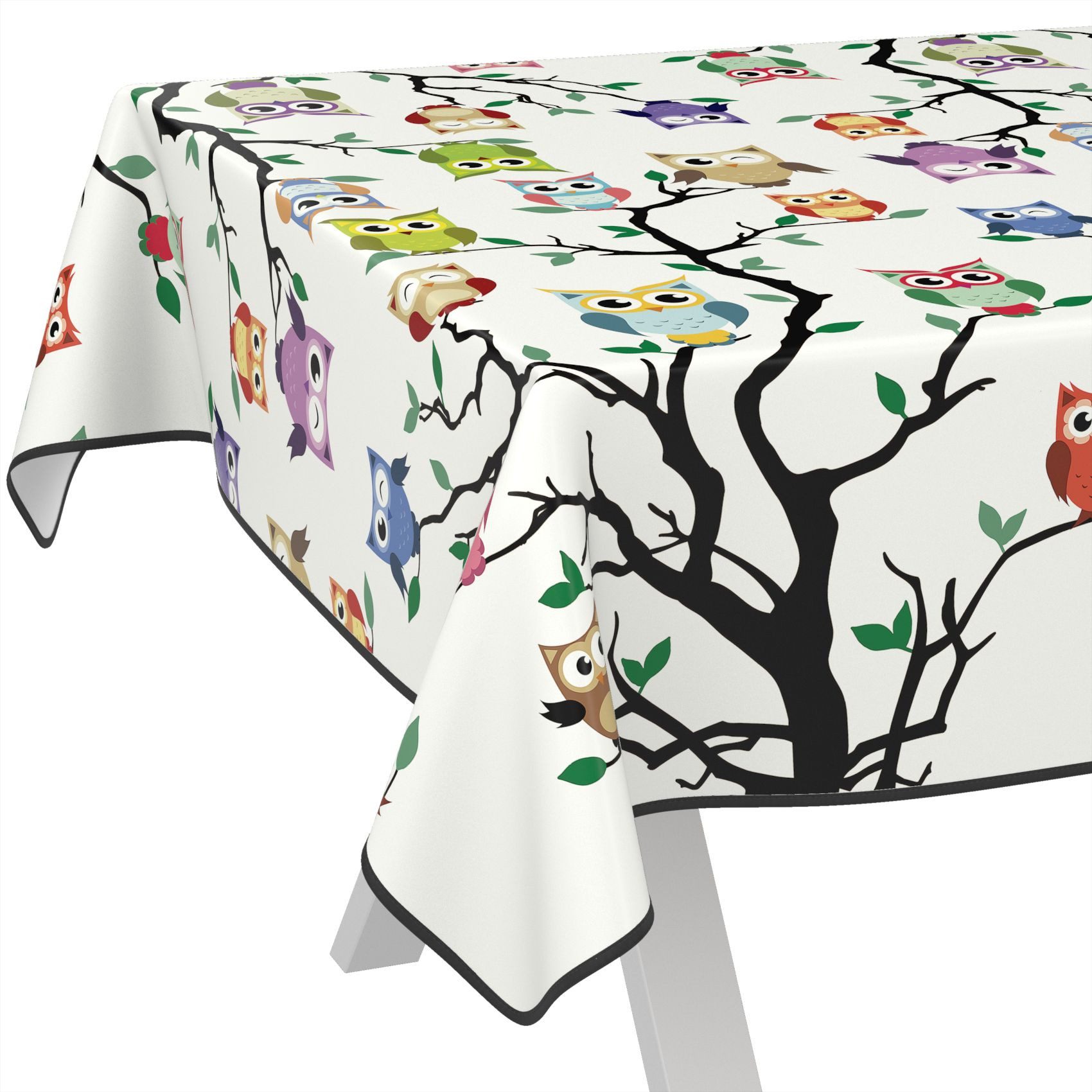 ANRO Tischdecke Wachstuch abwaschbar Eulen Tischwäsche günstig online kaufen