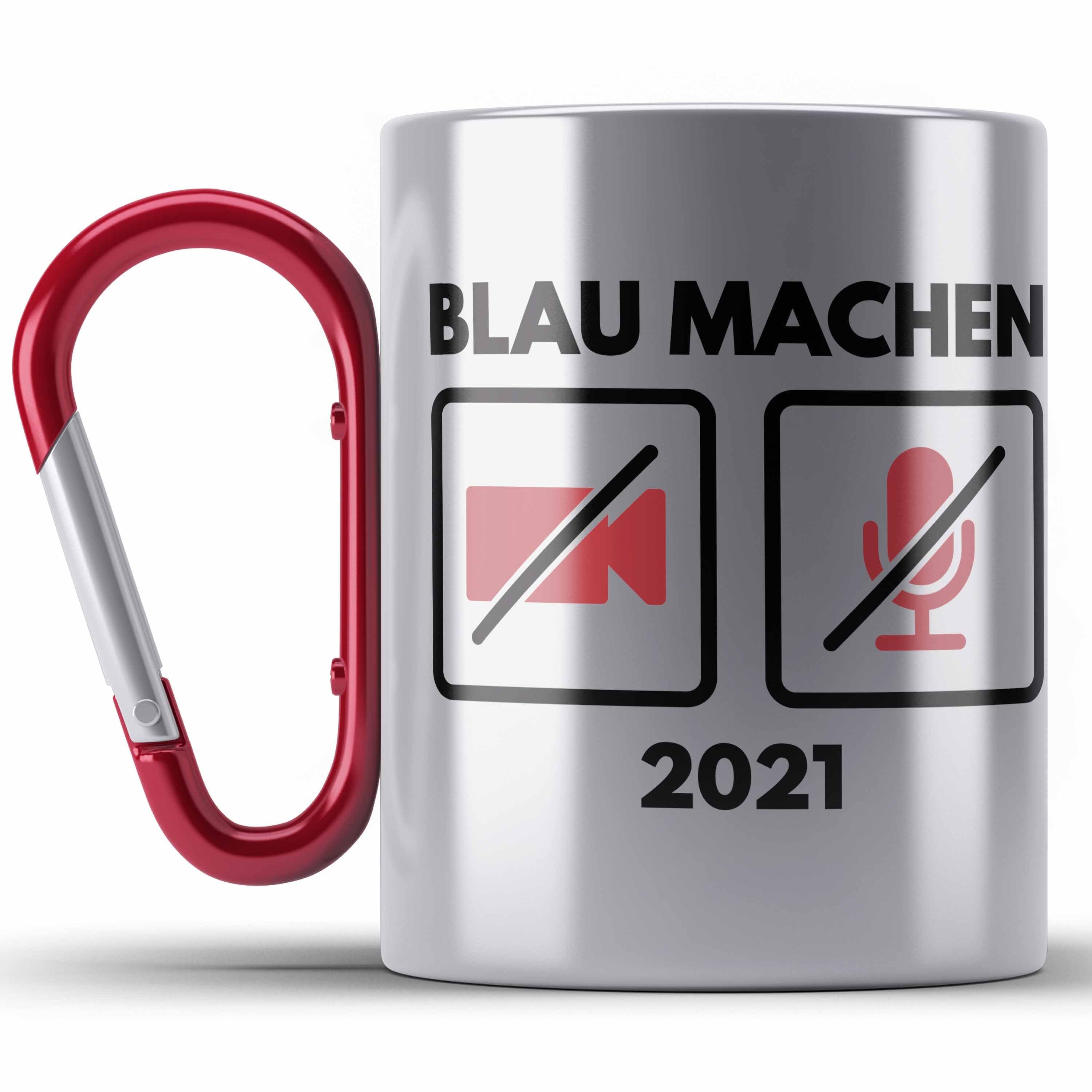 Trendation Thermotasse Lustige Edelstahl Tasse Home Office 2022 Blau Machen Homeoffice Edelst Rot