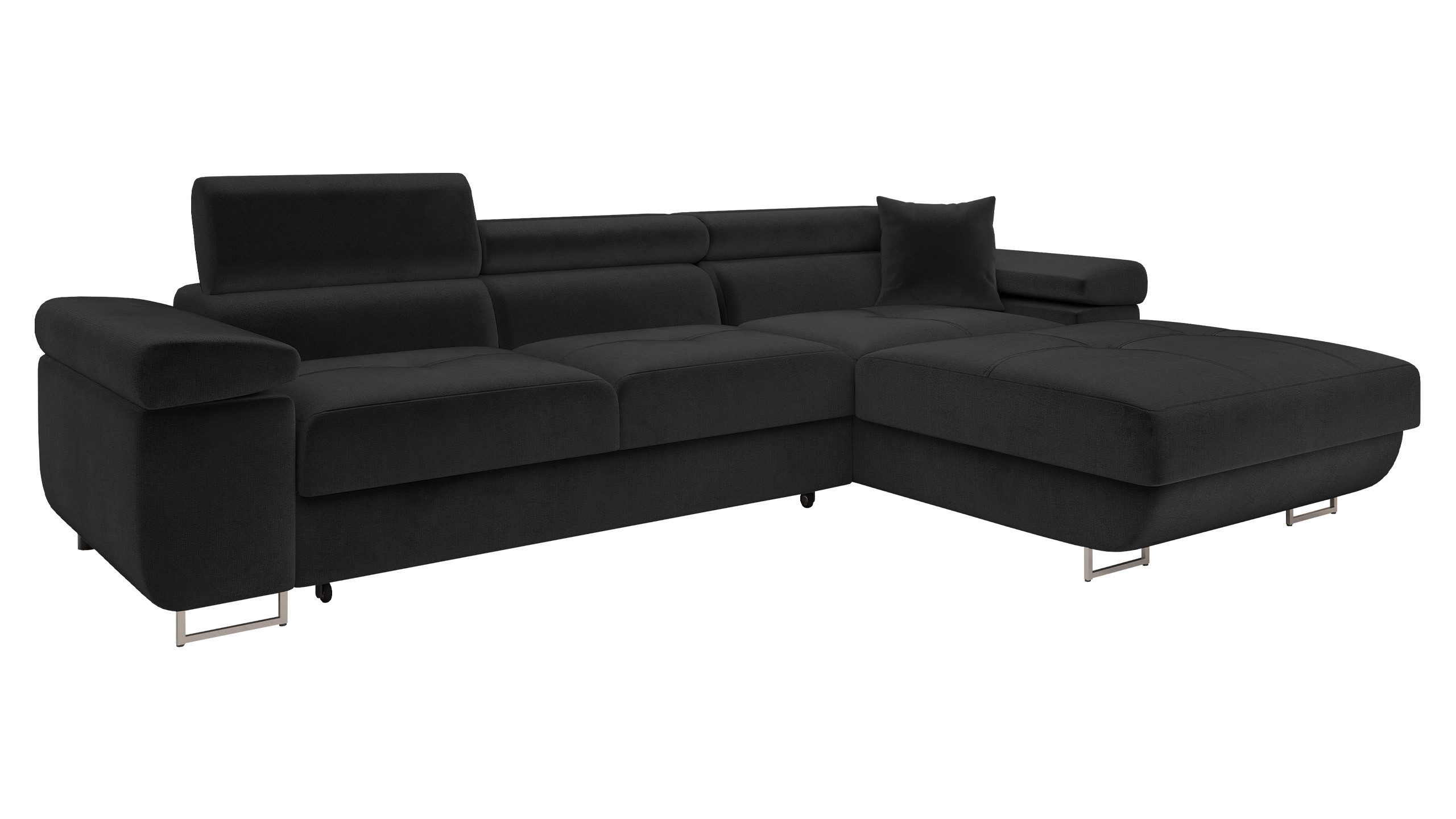MIRJAN24 Ecksofa Torezio Mini, mit Bettkasten und Schlaffunktion, Einstellbare Kopfstützen, 280x170x70-90 cm