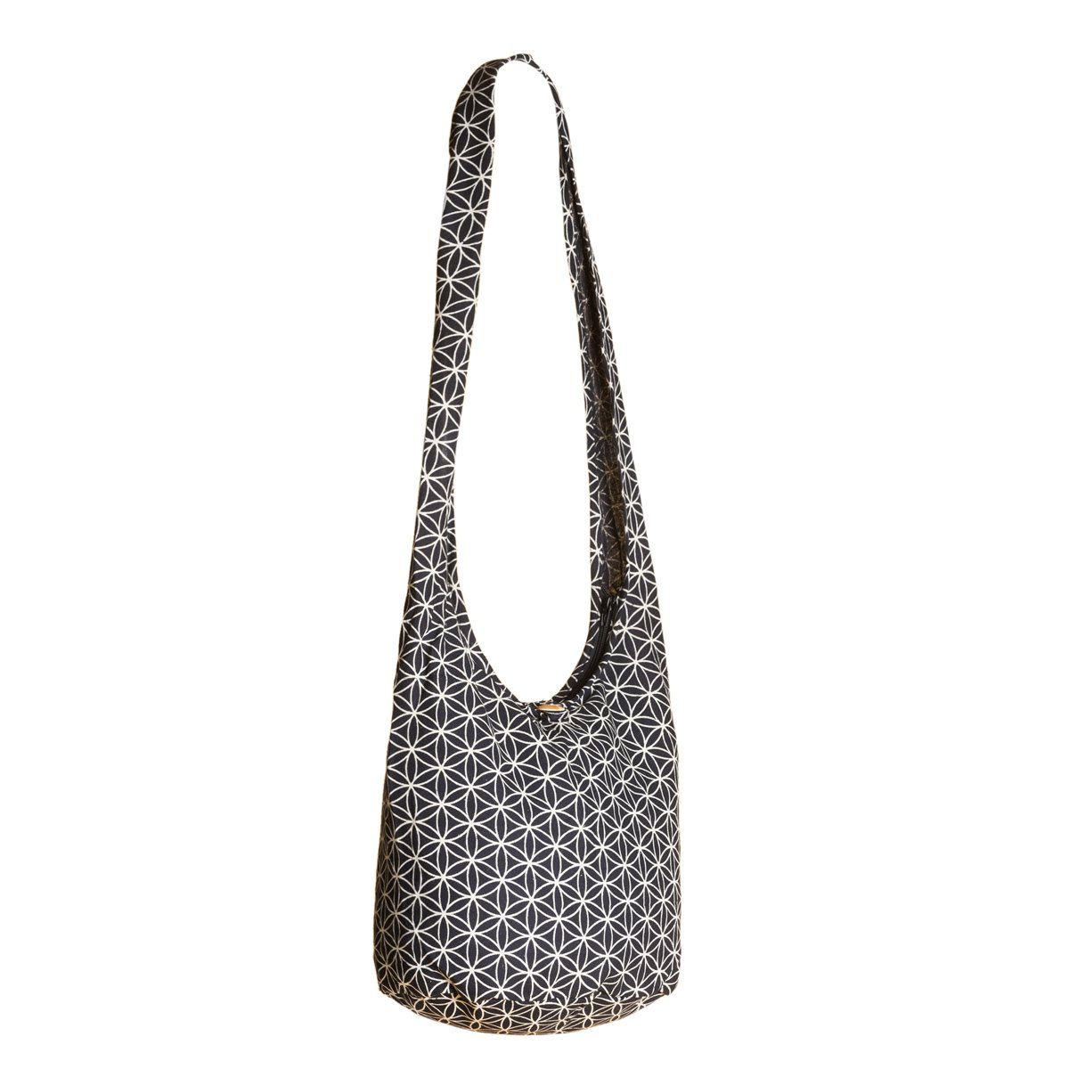 PANASIAM Schultertasche Geometrix Schulterbeutel aus 100% Baumwolle praktische Umhängetasche, In 2 Größen Beuteltasche auch als Wickeltasche und Handtasche geeignet