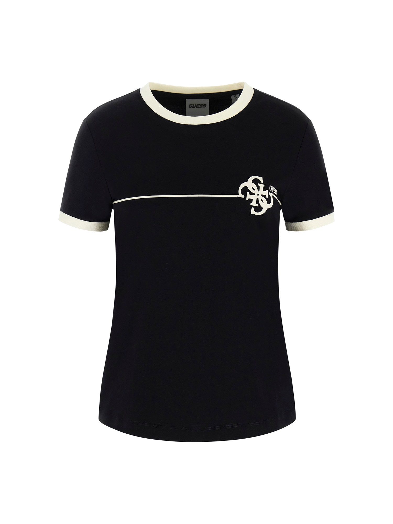 Guess Kurzarmshirt – Schmal geschnittenes Kurzarmshirt mit Logoschriftzug m günstig online kaufen