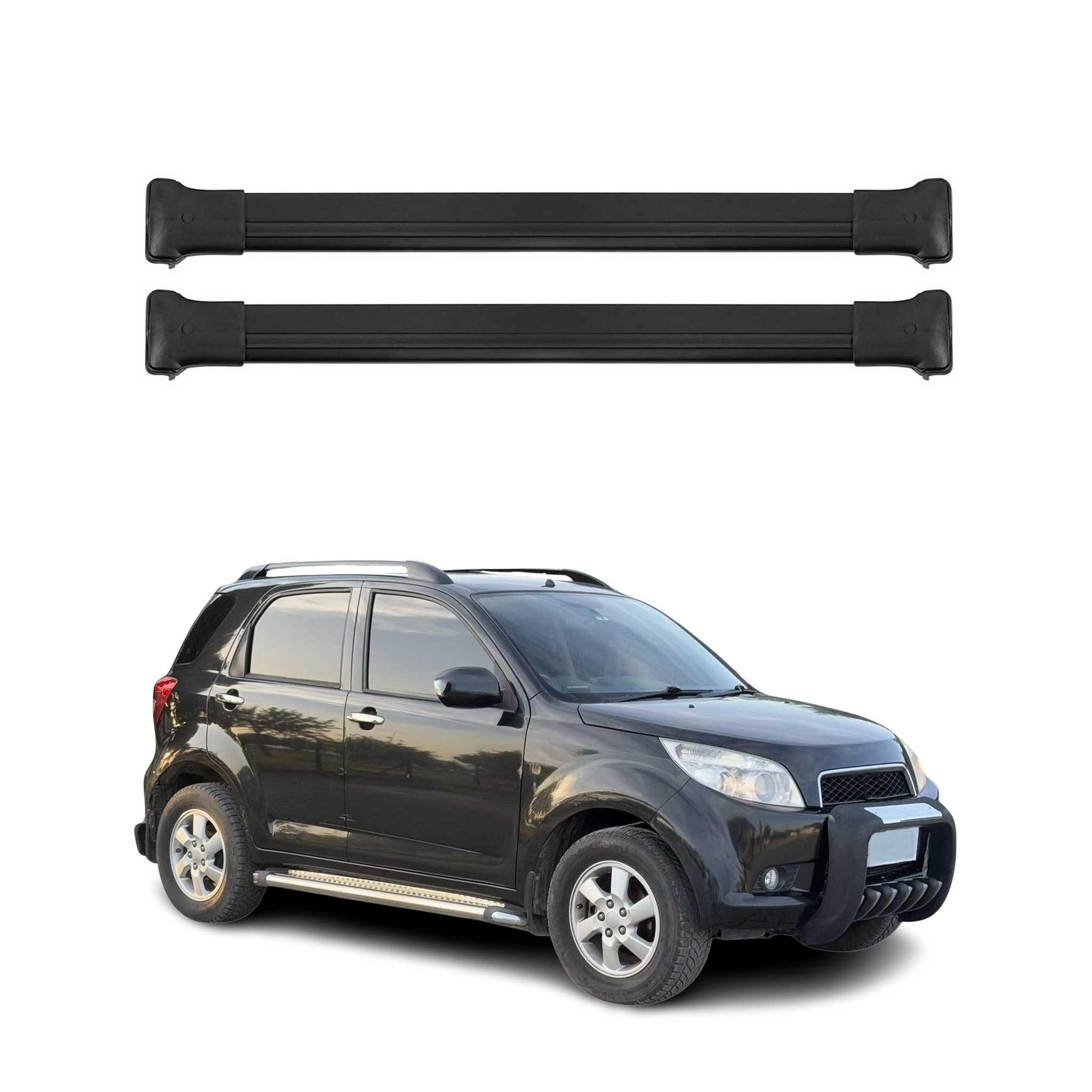 OMAC Dachträger Gepäckträger für Daihatsu Terios 2006-2017 Relingträger Alu Schwarz (2-St), Wasserbeständig,Abnehmbar,Multifunktional,Leichtgewichtig