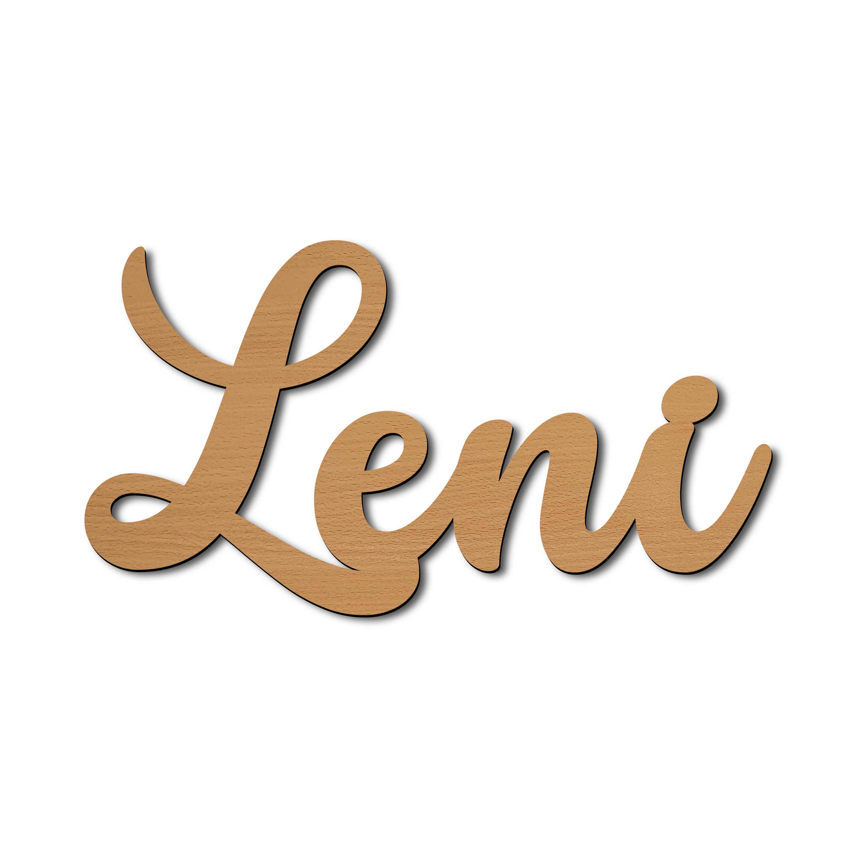 Namofactur LED Dekolicht Name Leni Deko Licht Kinder & Erwachsene Wandlampe I MDF Holz, LED fest integriert, Warmweiß