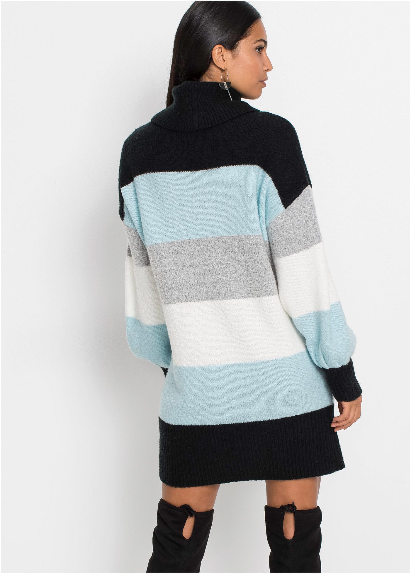 bonprix Longpullover mit Rollkragen, oversized Passform, weite Ärmel mit Bündchen