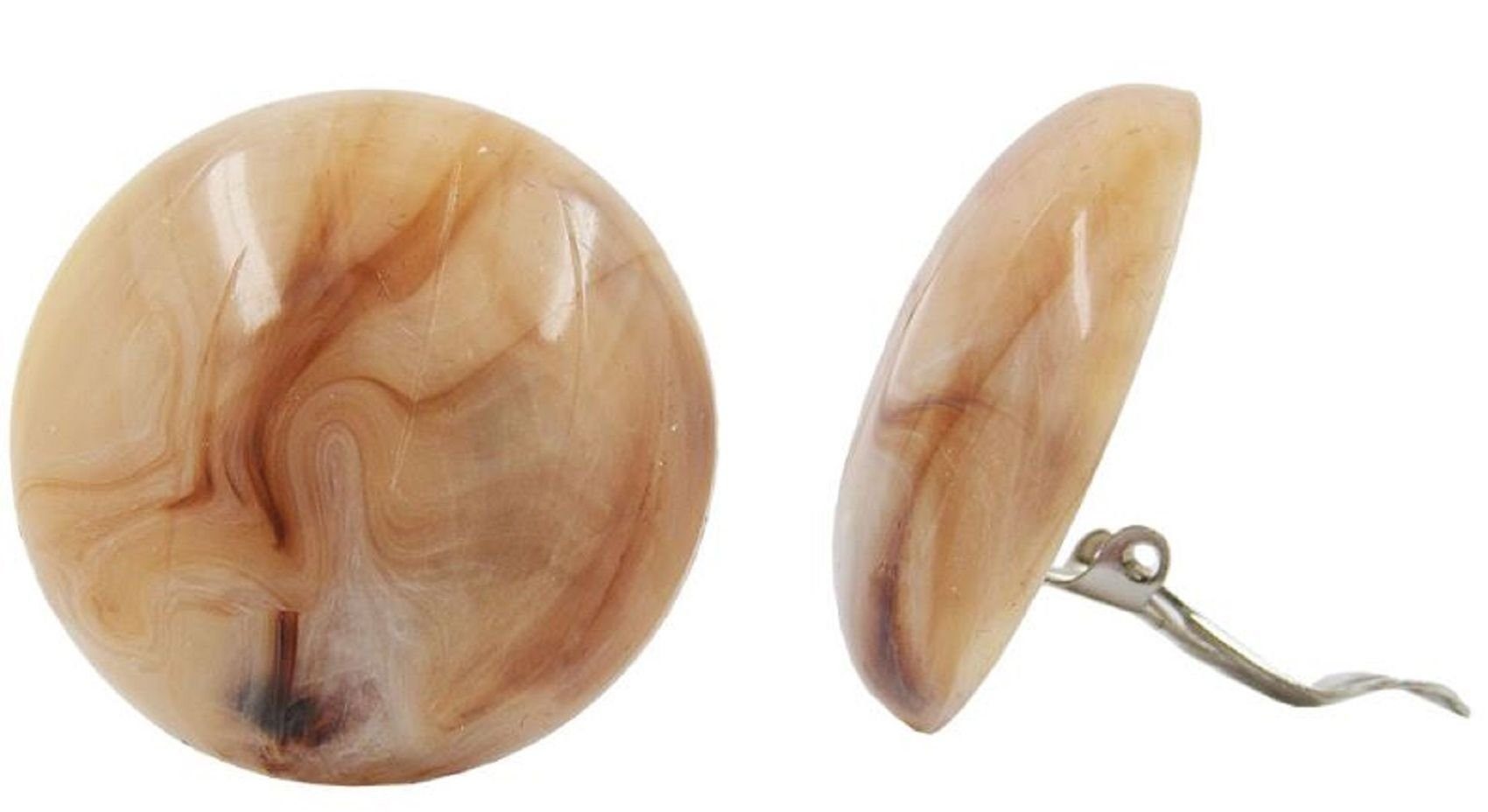 unbespielt Paar Ohrclips Modeschmuck Ohrringe horn-marmoriert-glänzend günstig online kaufen