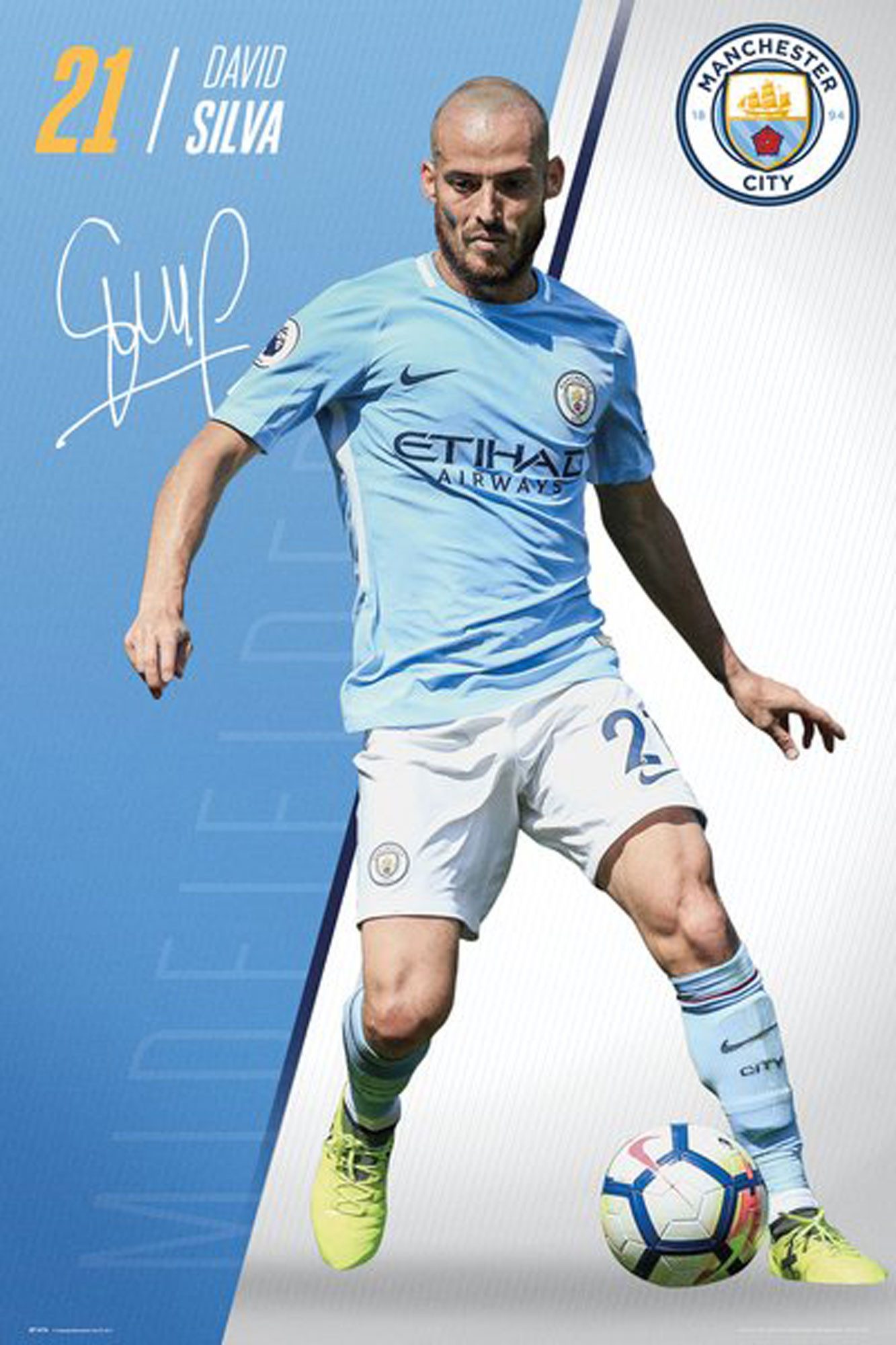 Poster Fußball - Poster - Manchester City - Silva 17/18