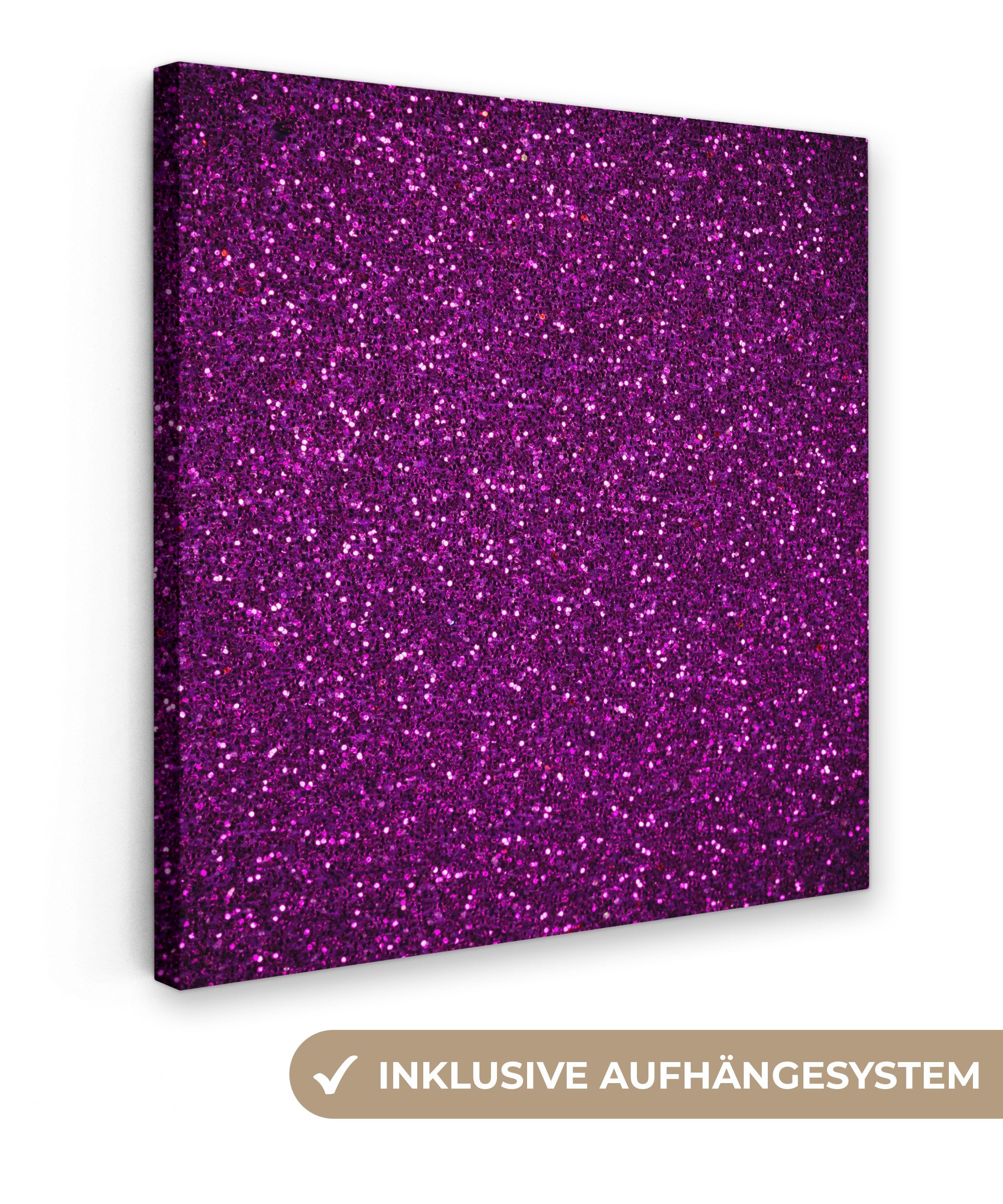 OneMillionCanvasses® Leinwandbild Lila - Rosa - Muster - Abstrakt, Fotodruck (1 St), Wandbild, Deko Schlafzimmer Wohnzimmer Flur 20x20 cm