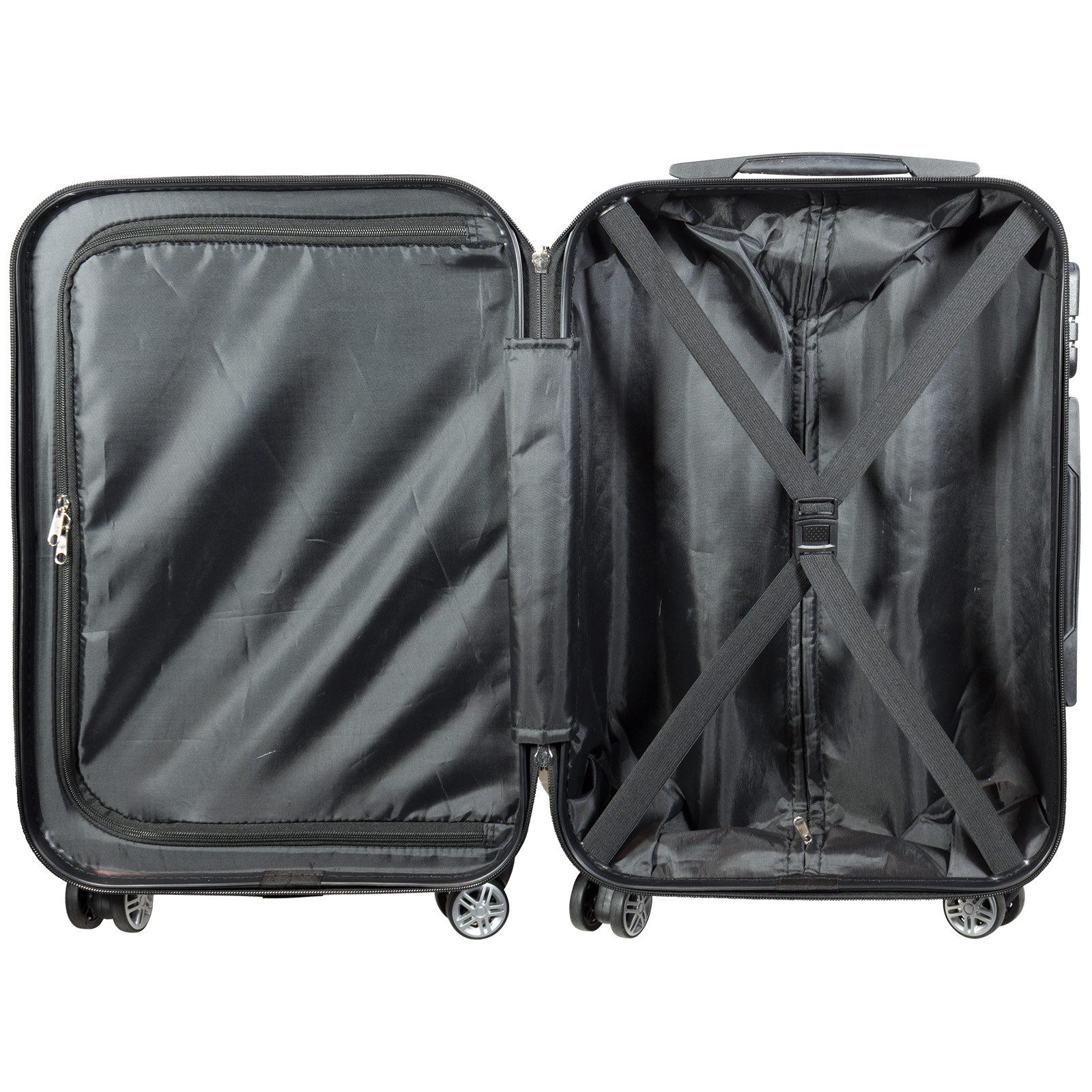 Trendyshop365 Hartschalen-Trolley Liberty, bunter Koffer mit Motiv, 3 Größen, 4 Rollen, Zahlenschloss, Polycarbonat, Dehnfalte