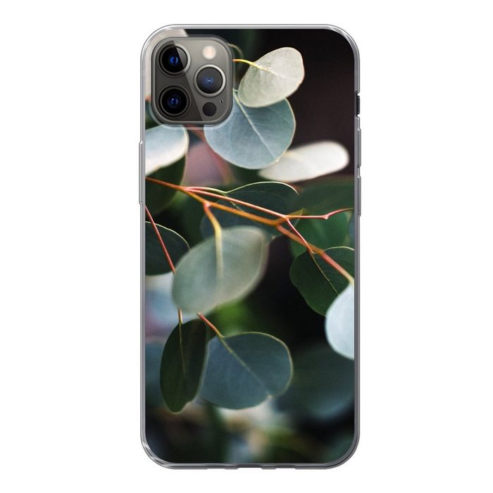 MuchoWow Handyhülle Eukalyptusblätter auf Zweigen Handyhülle Apple iPhone 12 Pro Max Smartphone-Bumper Print Handy