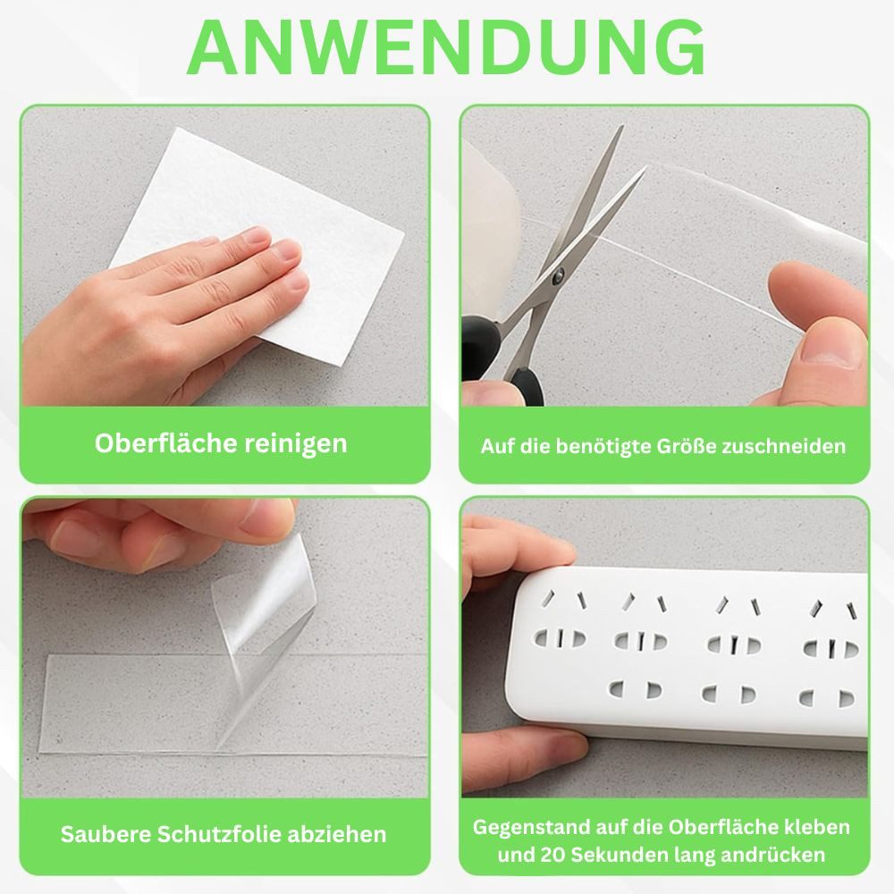 Montegoni Doppelklebeband Starkes Doppelseitiges Klebeband 30mm Transparent 2mm Nano Gel (Einzel, 1 x 5m Nano Doppelseitige Klebeband) 30mm breit, 2mm dick, tra – Bild 5 von 5