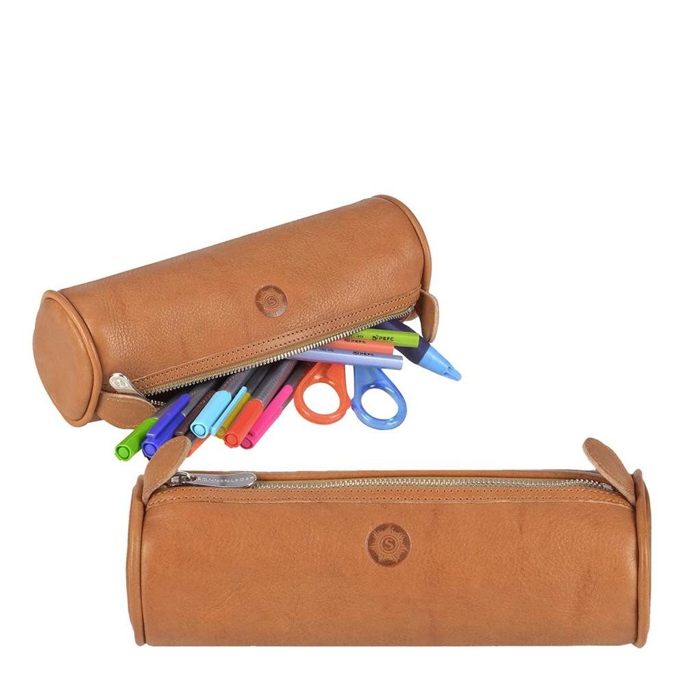 Sonnenleder Federmäppchen Lotta, Stiftrolle, Schlamper, süddeutsches Rindleder