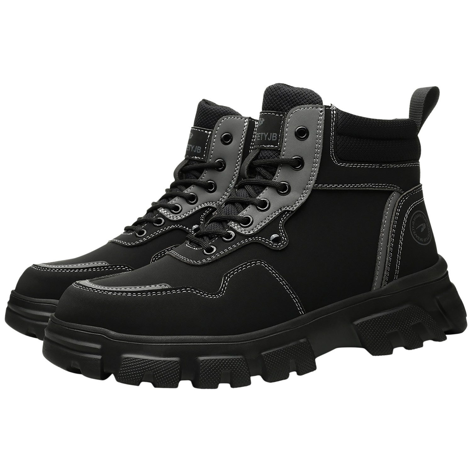 Refttenw Arbeitsschuhe,Hoch Защитные сапоги,Anti-Smash und Anti-Pannen Sicherheitsschuh Wasserdicht und rutschfest